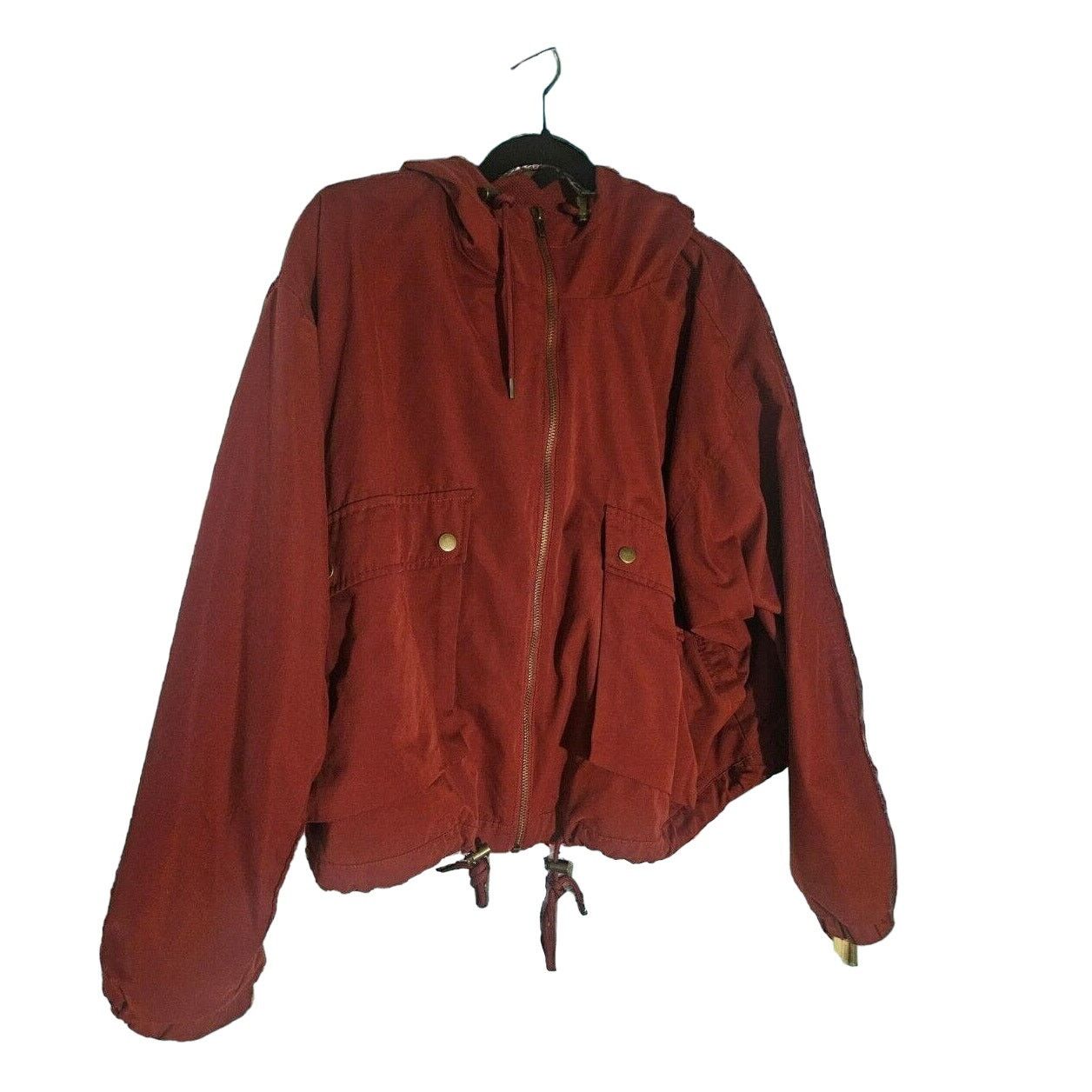 Forever 21 Red Cropped Hooded Jacket Forever 21-Large Size L / US 10 / IT 46 - 1 Thumbnail