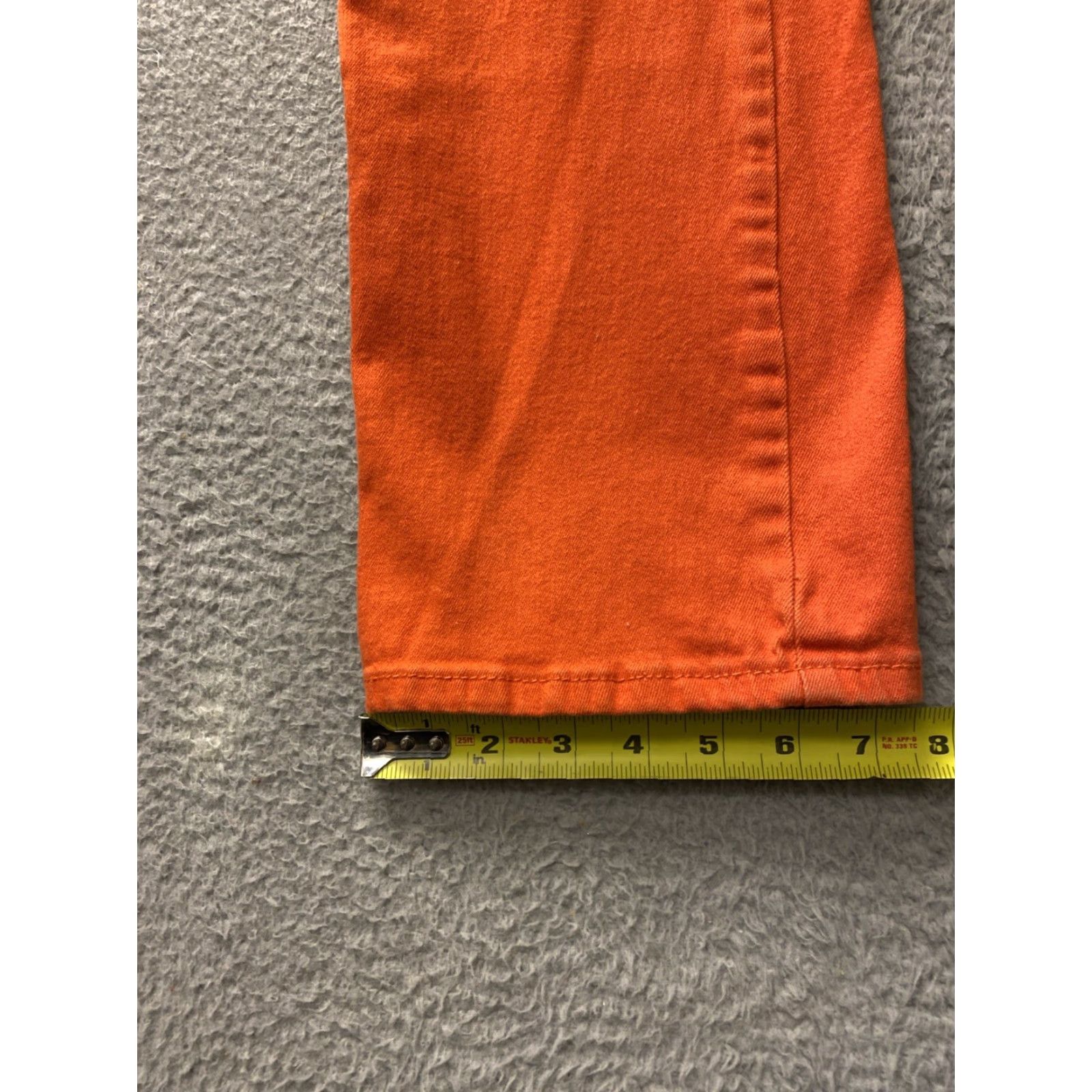 Vintage EARL Jeans Women's Size 12 Bright Orange Denim /0340 Slim Straight With Rhinestones Womens Size 24" / US 00 / IT 34 - 5 Thumbnail