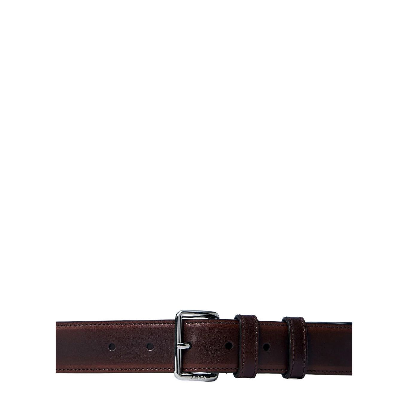 Prada PRADA Men's Brown Leather Belt New & Authentic (Men's size:1 Size ONE SIZE - 2 Thumbnail