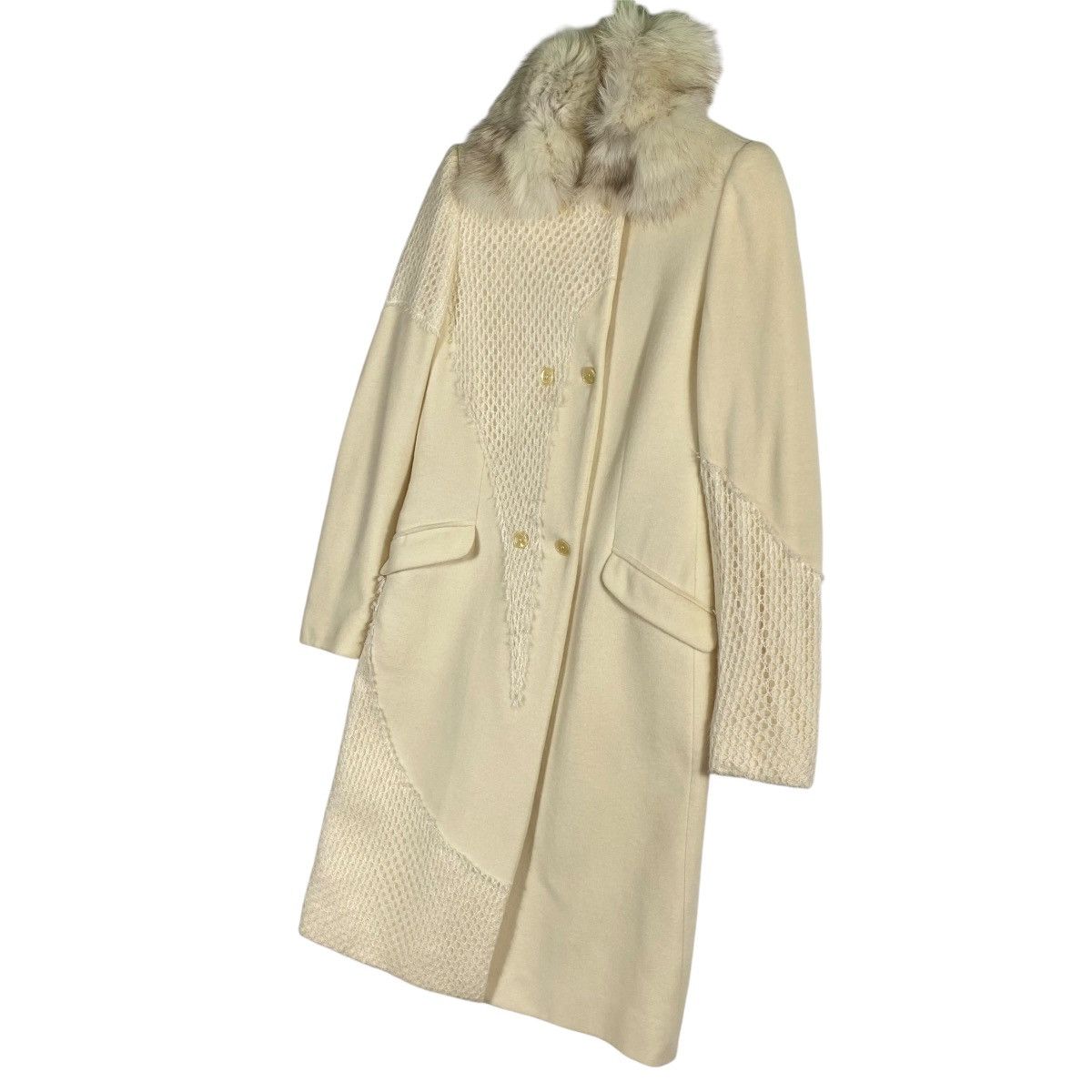 Versace × Versace Jeans Couture × Versus Versace Vintage Versace Jeans Couture Fur Collar Long Button Jacket Size S / US 4 / IT 40 - 4 Thumbnail