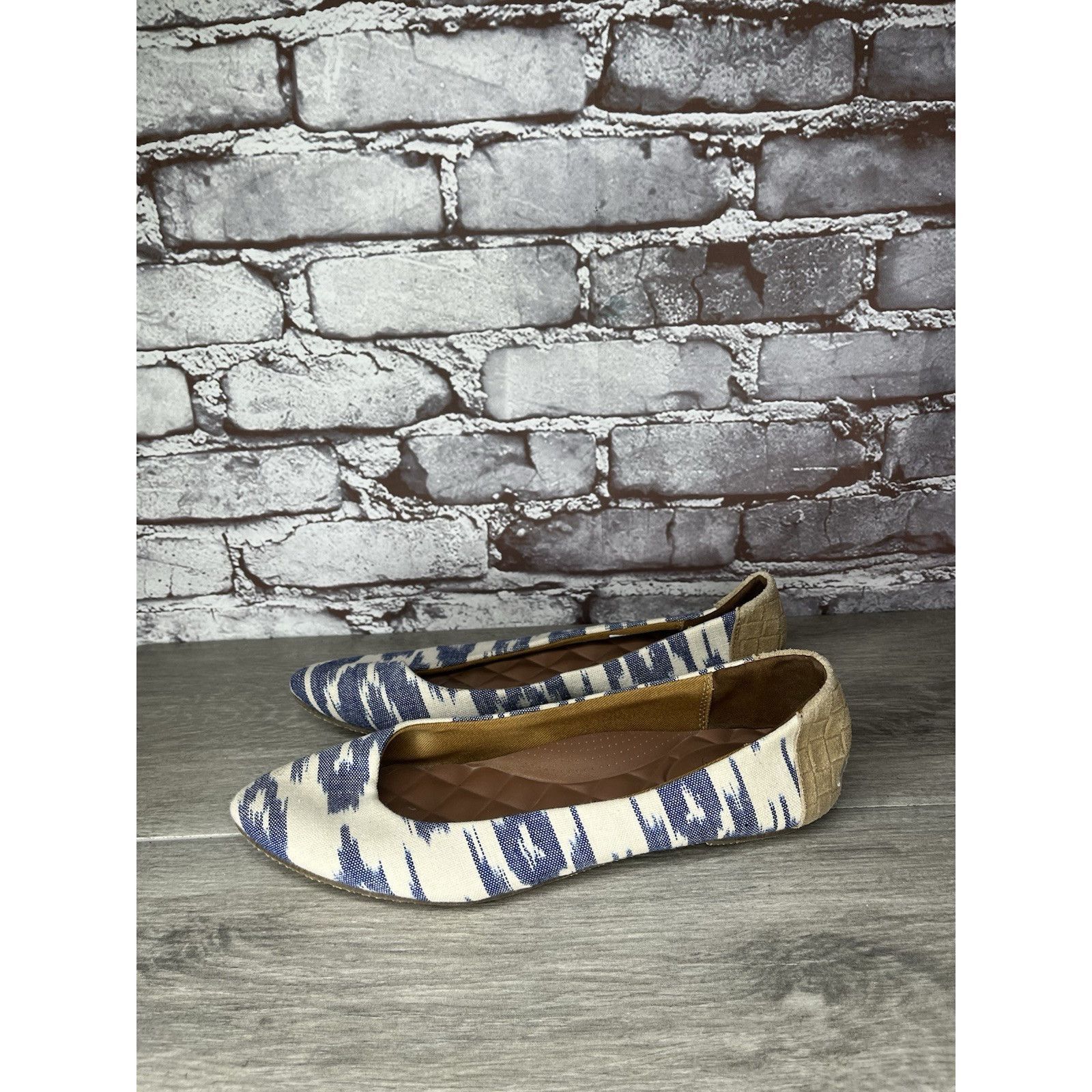 REEF Reef Bochica 2 Canvas Blue White Pointed Toe Ballet Flats Wo Size US 8.5 / IT 38.5 - 15 Thumbnail