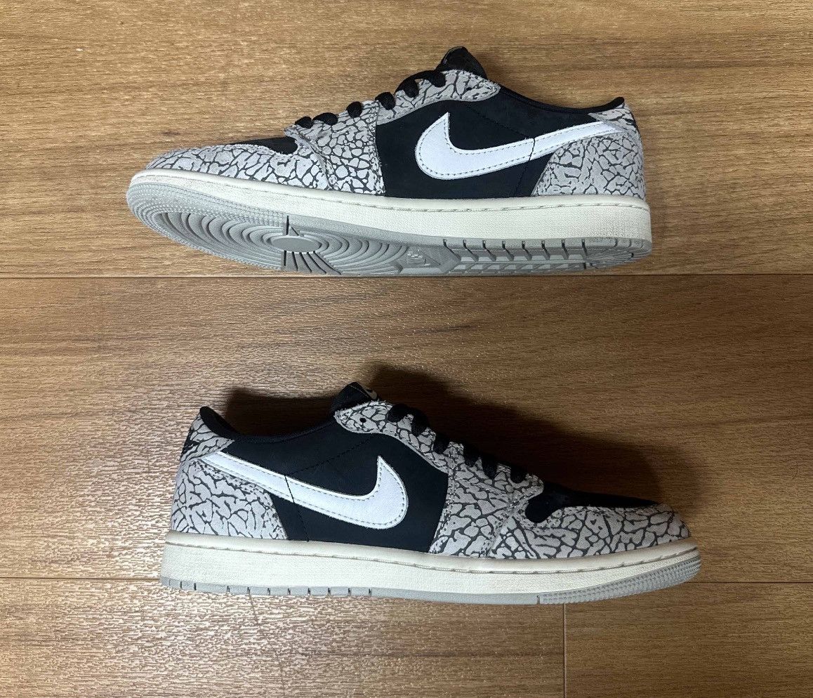 Jordan Brand × Nike Air Jordan 1 Retro OG Low Black Cement Size US 8 / EU 41 - 3 Thumbnail