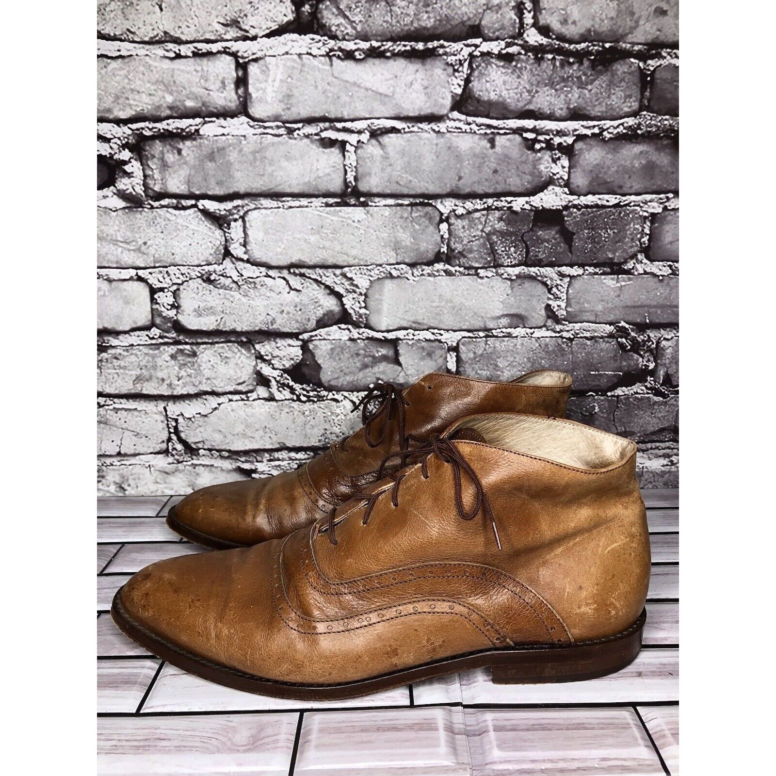 Other Mare Uomo Brown Leather Oxford Ankle Lace Up Boots Dress Sho Size US 11 / EU 44 - 13 Thumbnail