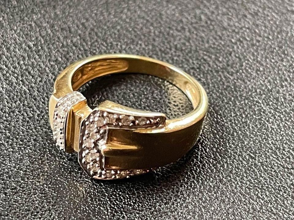 Designer Vintage Diamond 14K Gold Ring Size ONE SIZE - 1 Thumbnail