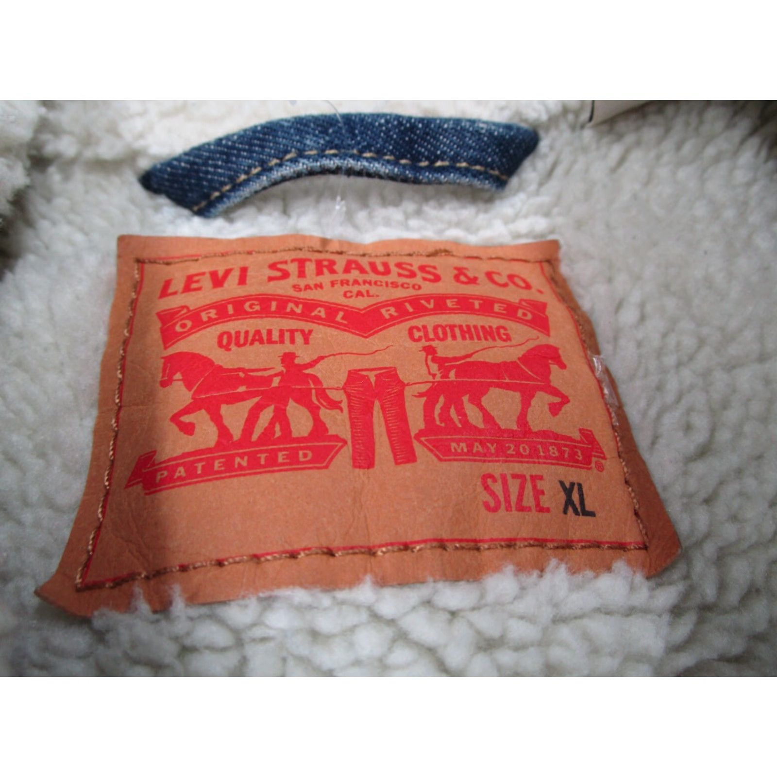 Levi's Levis Jacket Mens Extra Large Blue Snap Up Acid Wash Sherpa Lined Trucker Retro Size US XL / EU 56 / 4 - 2 Thumbnail