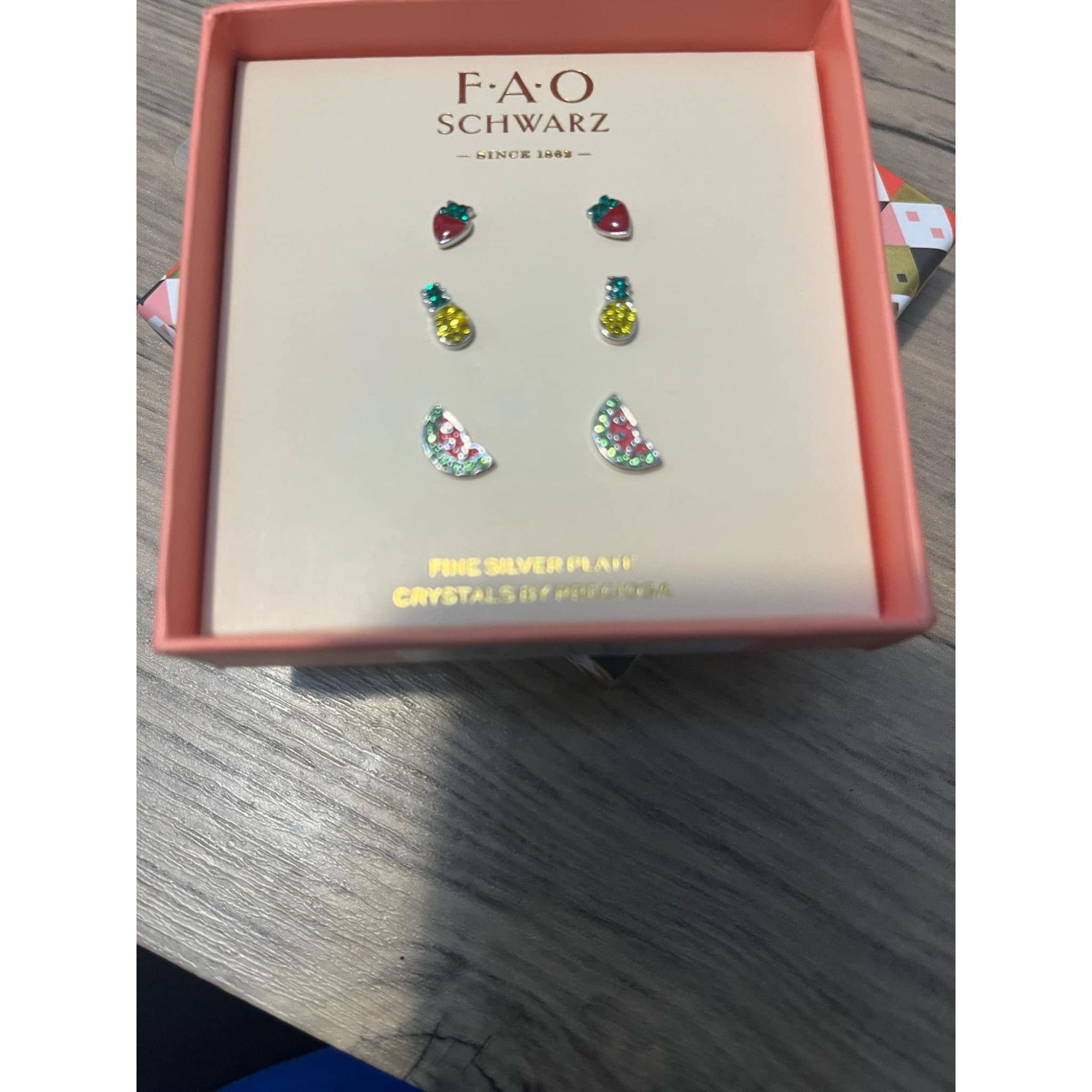 Other FAO Schwarz Fruit Stud Earrings Gift Set Crystals Silver Pla Size ONE SIZE - 4 Thumbnail
