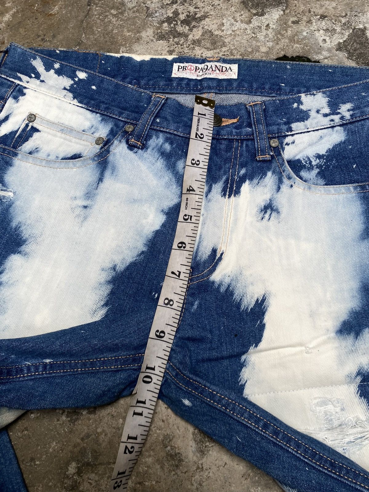 Japanese Brand PROPA9ANDA Josh Rox Tie Dye Ripped Japanese Denim Size US 33 - 9 Thumbnail