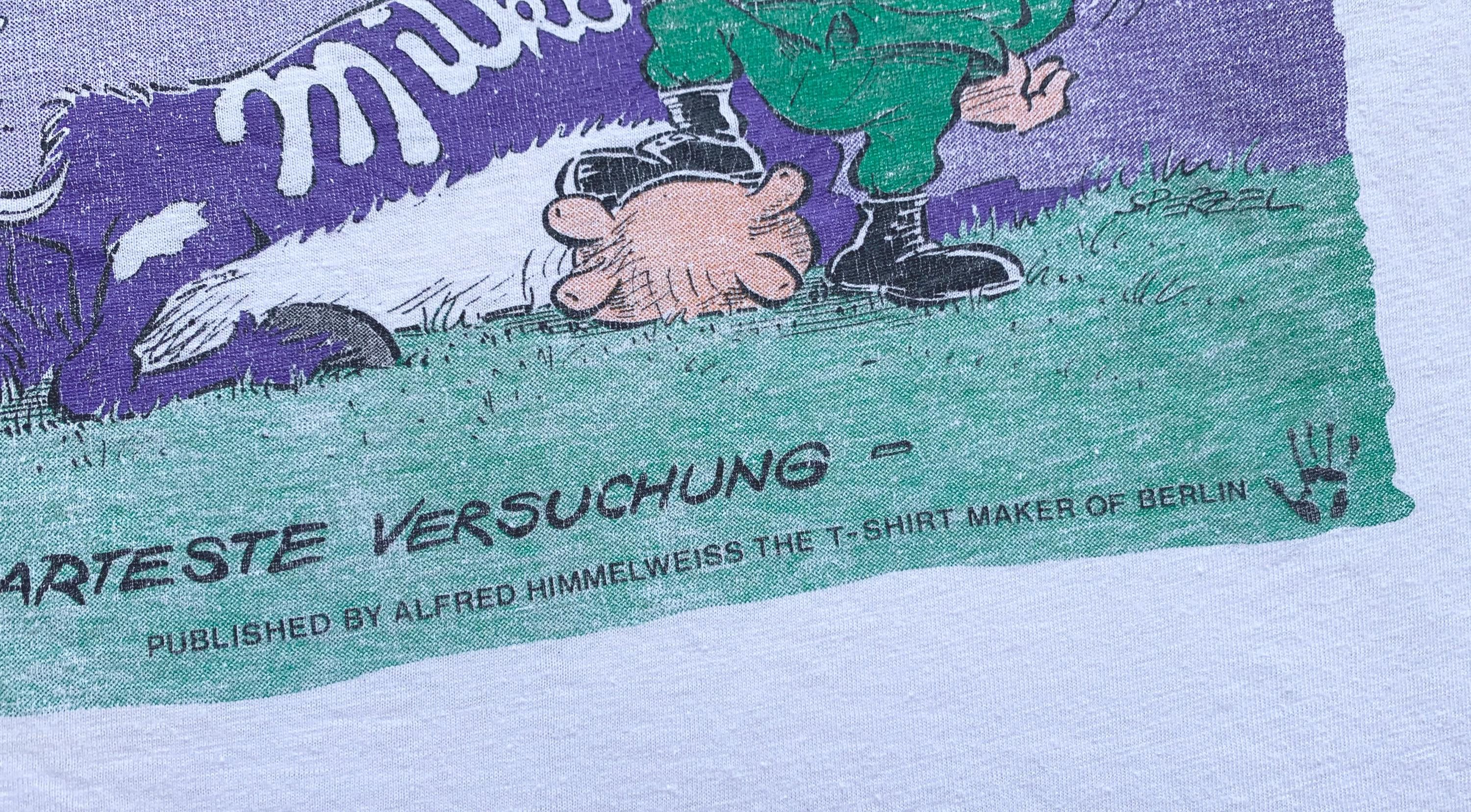 Vintage 90s MILKA T Shirt Chocolate Alfred Himmelweiss Single stitch Size US M / EU 48-50 / 2 - 5 Thumbnail