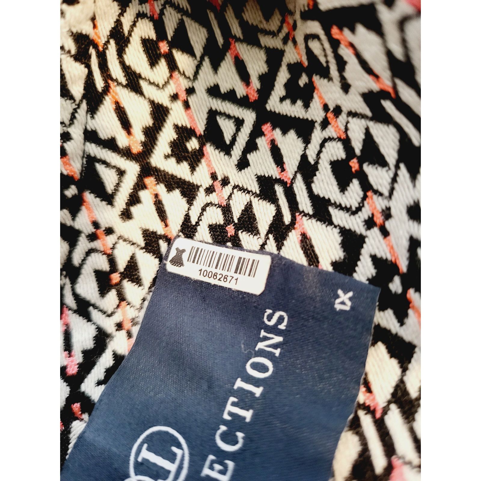 TART Collections Tart Open Long Sleeve Black White Pink Geometric Blazer 1X Size XL / US 12-14 / IT 48-50 - 5 Thumbnail