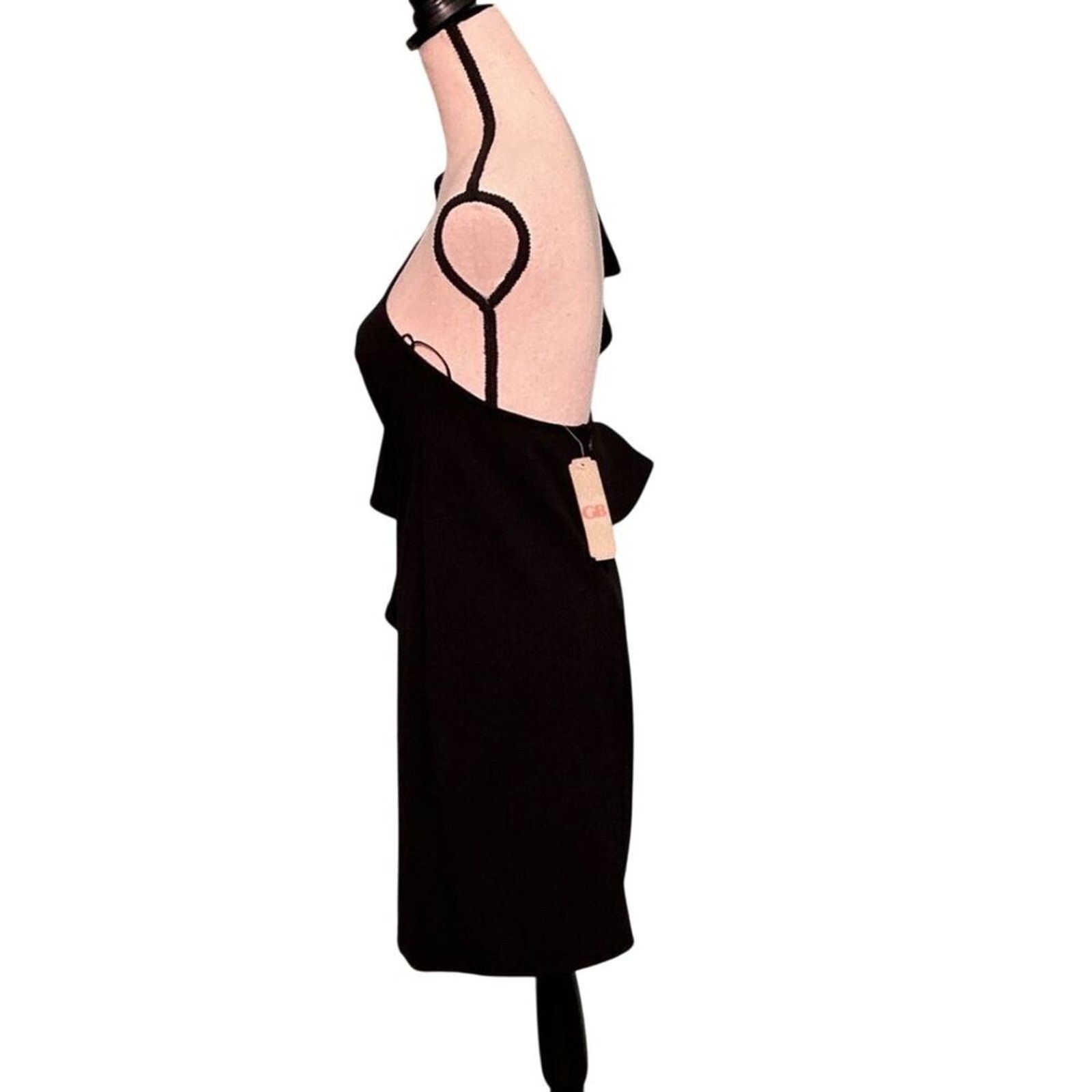GB GB One Shoulder Ruffle Cocktail Dress – Black – Size M Size M / US 6-8 / IT 42-44 - 3 Thumbnail