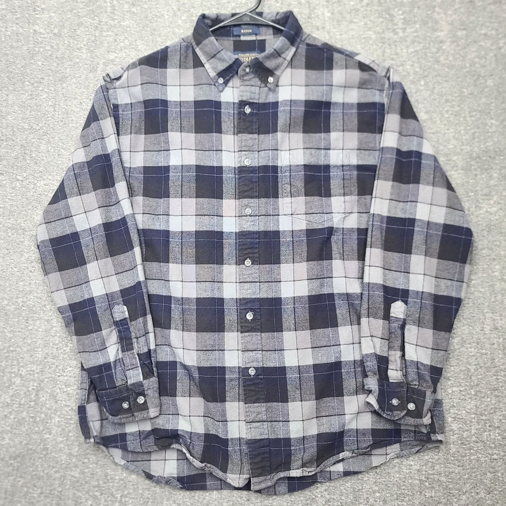 Pendleton Pendleton Mason Cotton Flannel Shirt Mens XL Long Sleeve Blue Gray Plaid Button-Down Collar Casual, Travel Twill Size US XL / EU 56 / 4 - 2 Thumbnail