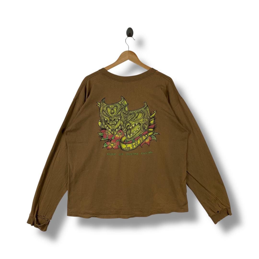 Other Vintage 90s distressed DA HUI hawaii big long sleeve tee Size US L / EU 52-54 / 3 - 1 Thumbnail