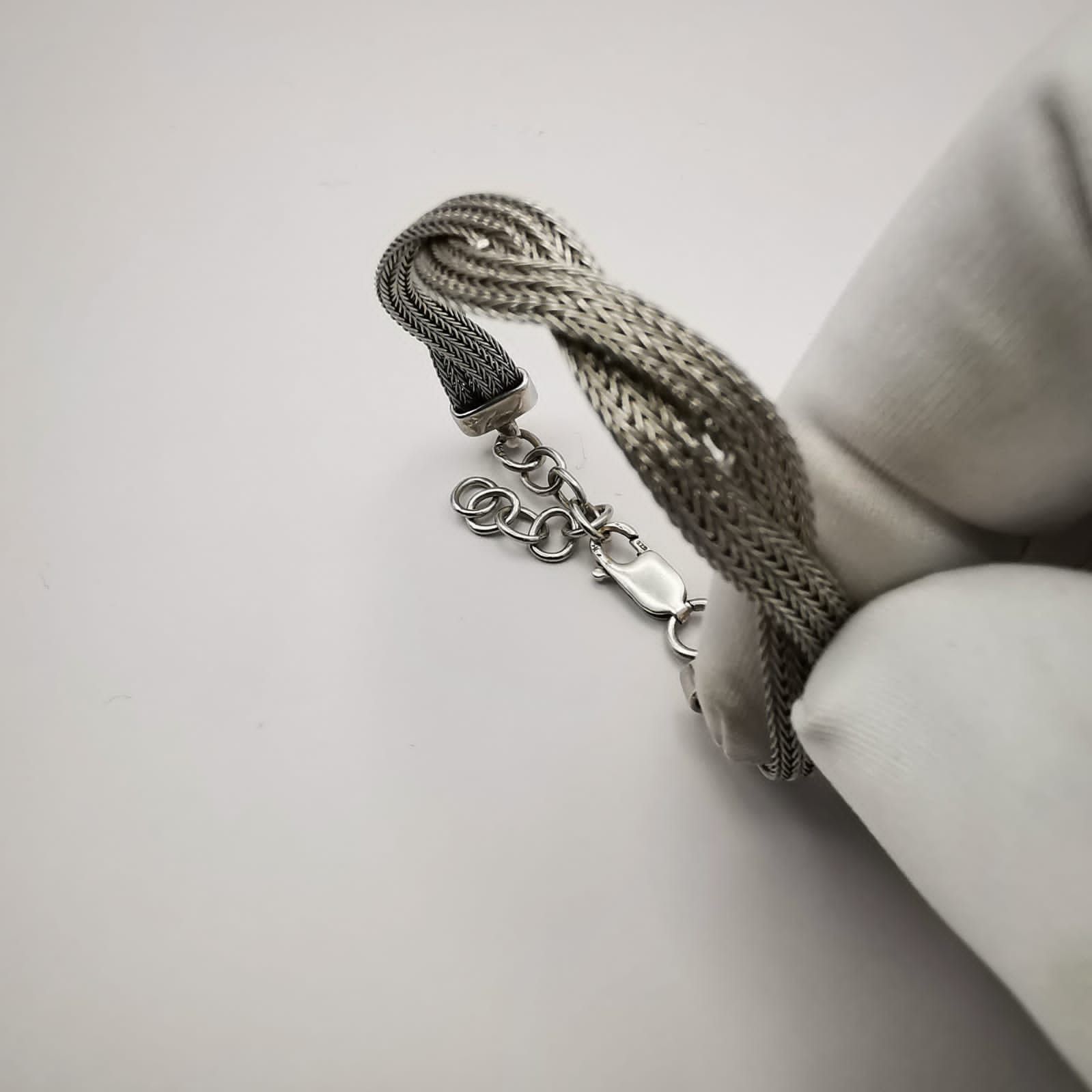 Sterling Silver Vintage Women's Bracelet,925 Sterling Silver Italy 11 g Size ONE SIZE - 2 Thumbnail