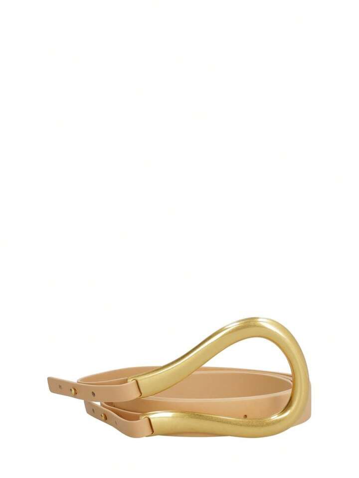 Bottega Veneta o1n1vont0225 Size: M / Horsebit Belt in Beige/Gold Size ONE SIZE - 1 Thumbnail