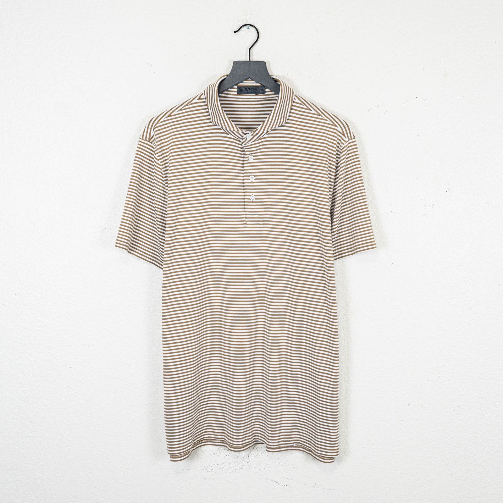 G/FORE G/FORE Golf Tech Polo Shirt White brown striped size XL Size US XL / EU 56 / 4 - 1 Thumbnail
