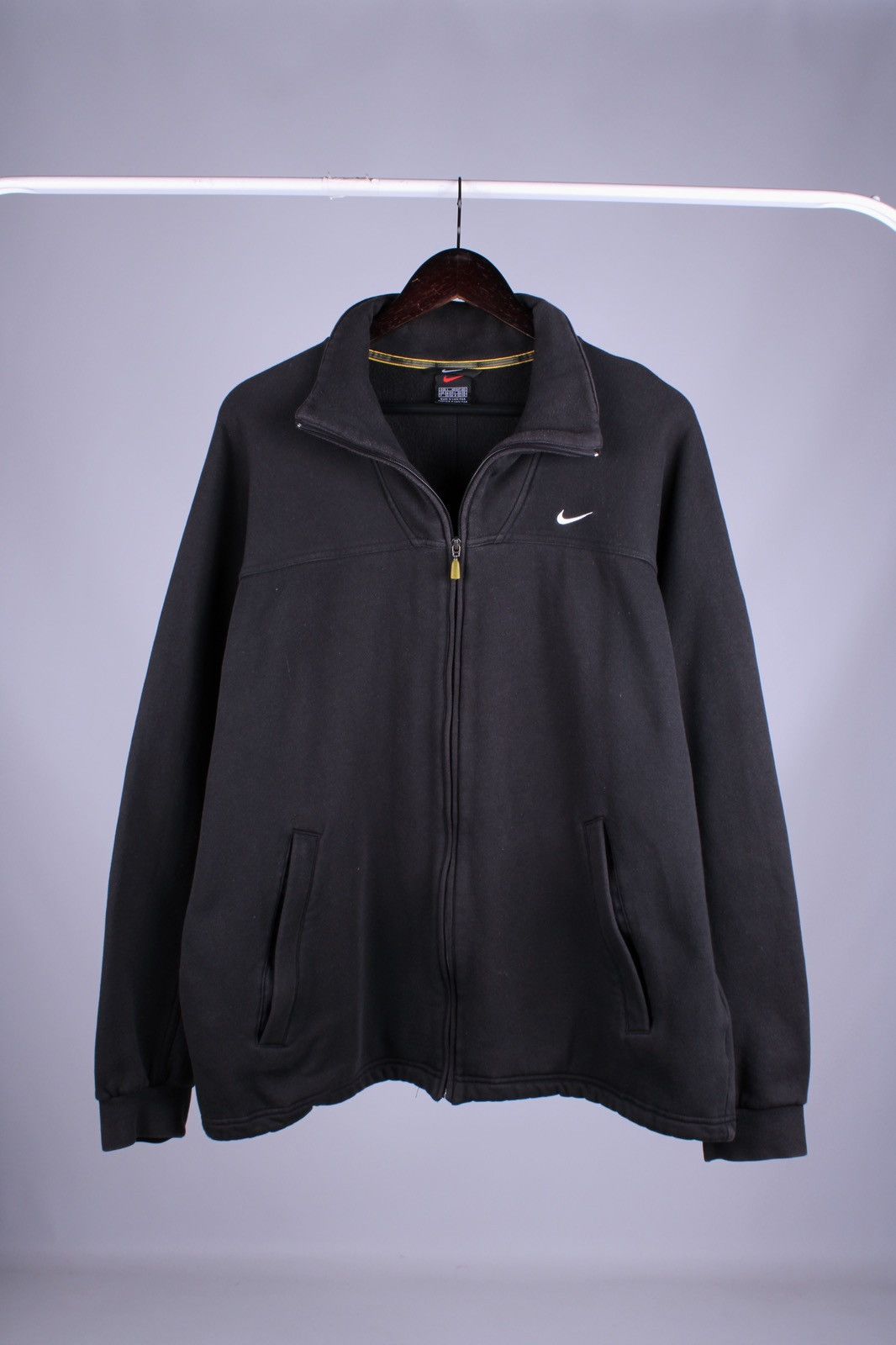Nike × Vintage NIKE Vintage Cotton Full Zip Pockets Sweater Jacket Size US L / EU 52-54 / 3 - 2 Thumbnail