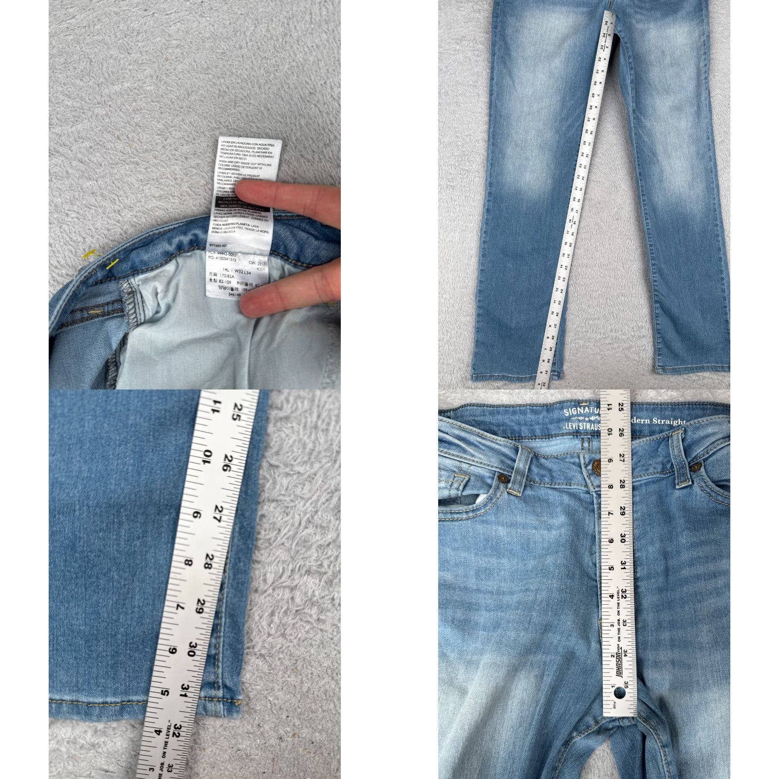 Levi's Levi's Jeans Womens 32 Blue Denim Straight Leg 34 Inseam Regular Fit Cotton Signature 32x34 Size 24" / US 00 / IT 34 - 8 Thumbnail