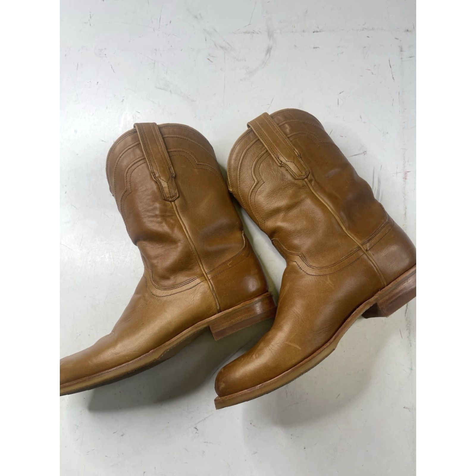 Tecovas Tecovas The Jake Boots Men Western Leather Rubber Outsole Cowboy Brown 8.5D Round Toe Pull On Leather Shaft Mid-Calf Tecovas The Jake Model Size US 9 / EU 42 - 6 Thumbnail