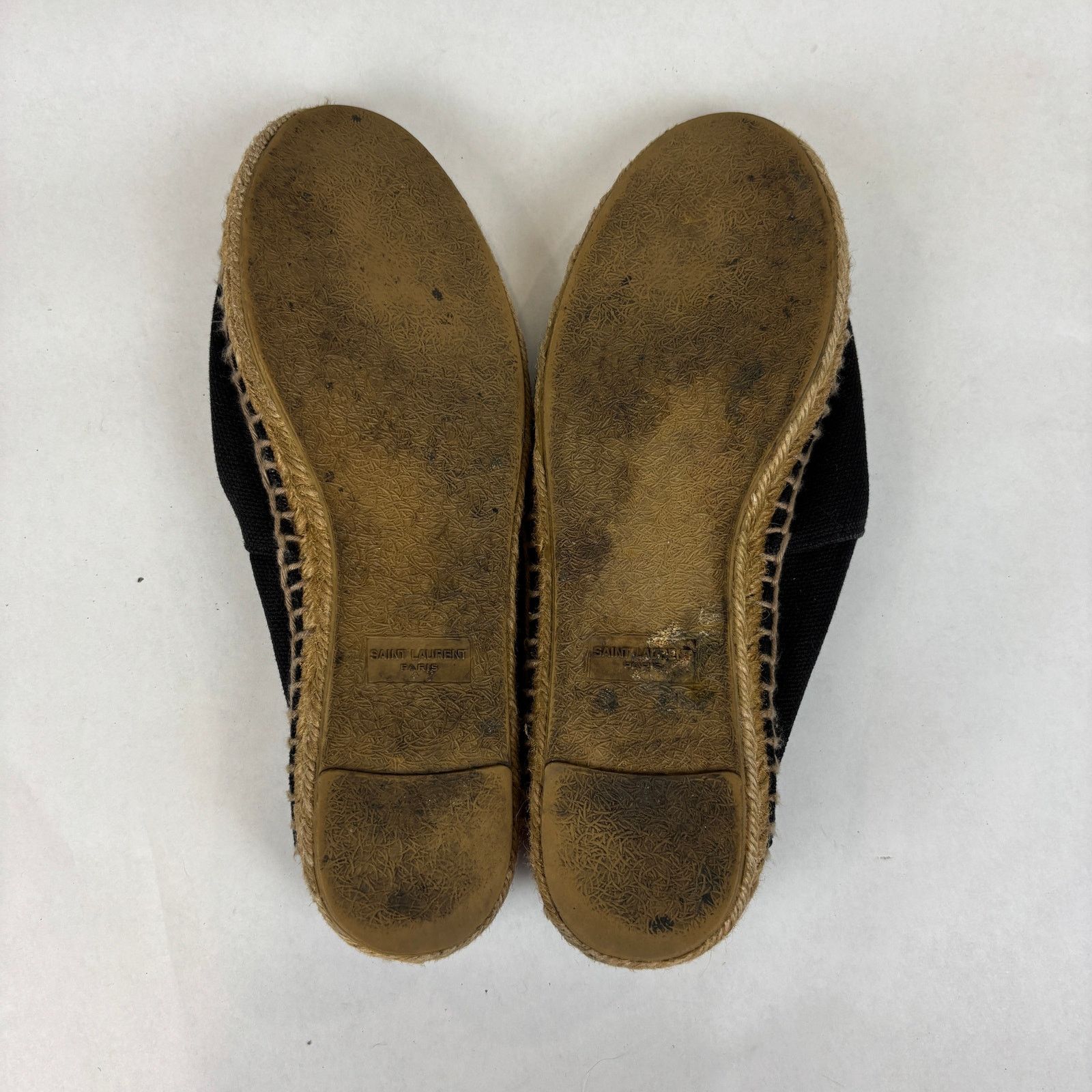 Saint Laurent Spellout Black Espadrilles Women's 7