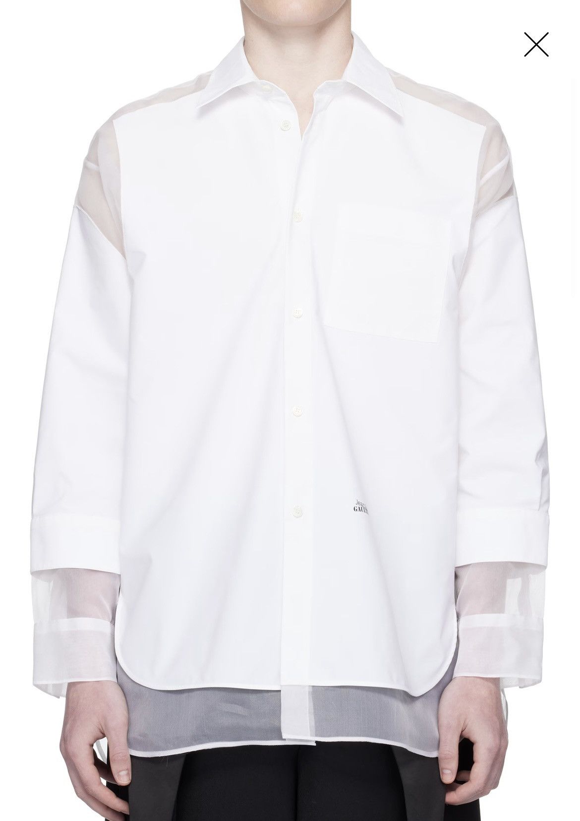 Jean Paul Gaultier JEAN PAUL GAULTIER White 'The Petit Grand' Shirt Size US XXL / EU 58 / 5 - 1 Thumbnail