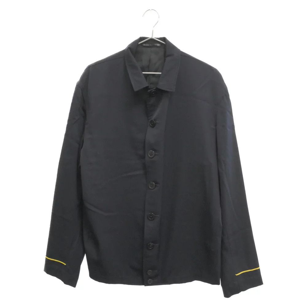 image of Yohji Yamamoto Pour Homme 80's Wool Gabardine Shirt Jacket in Navy, Men's (Size Medium)