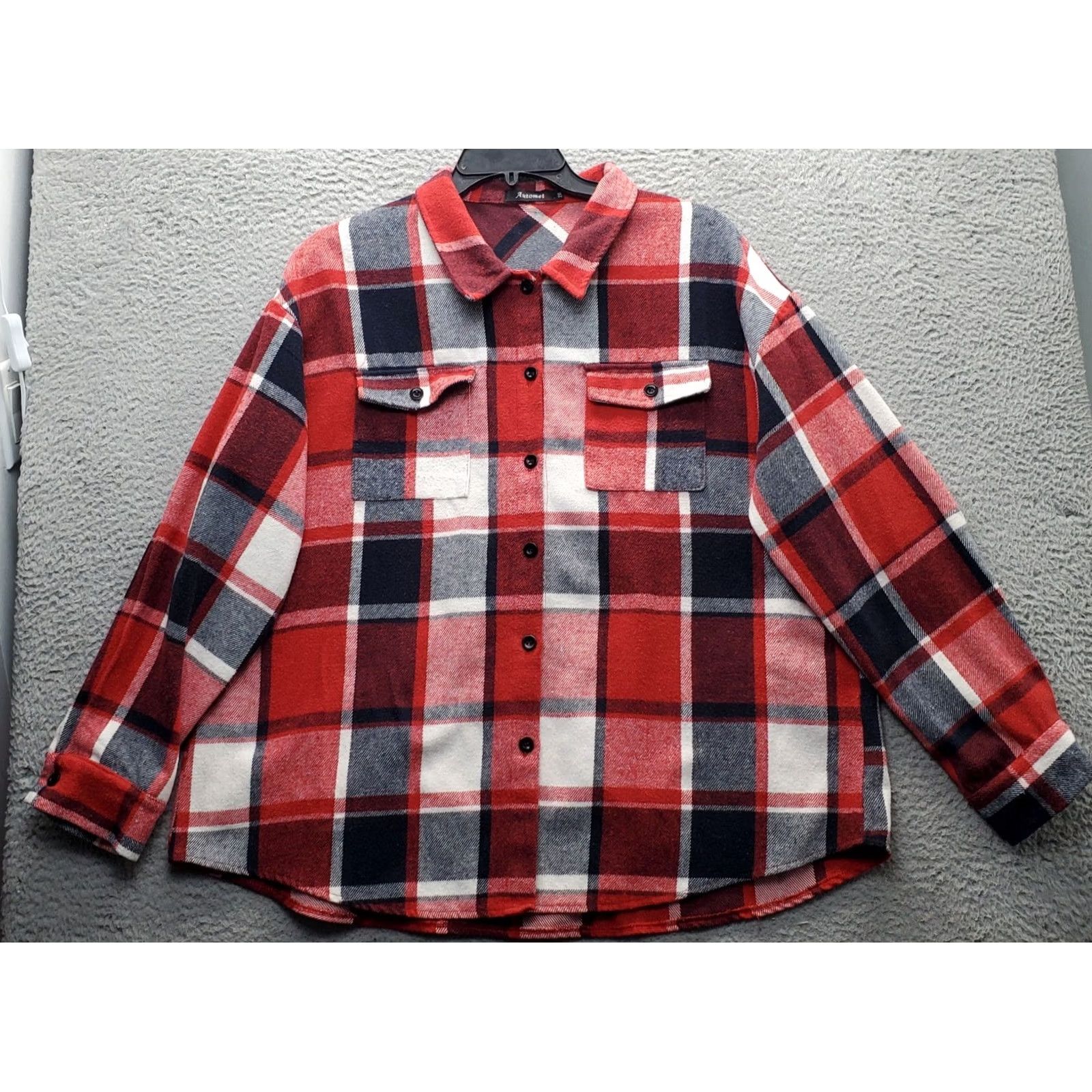 Vintage Automet Flannel Shacket Women 2XL Multi Plaid Long Sleeve Button Up Size XXL / US 16-18 / IT 52-54 - 2 Thumbnail