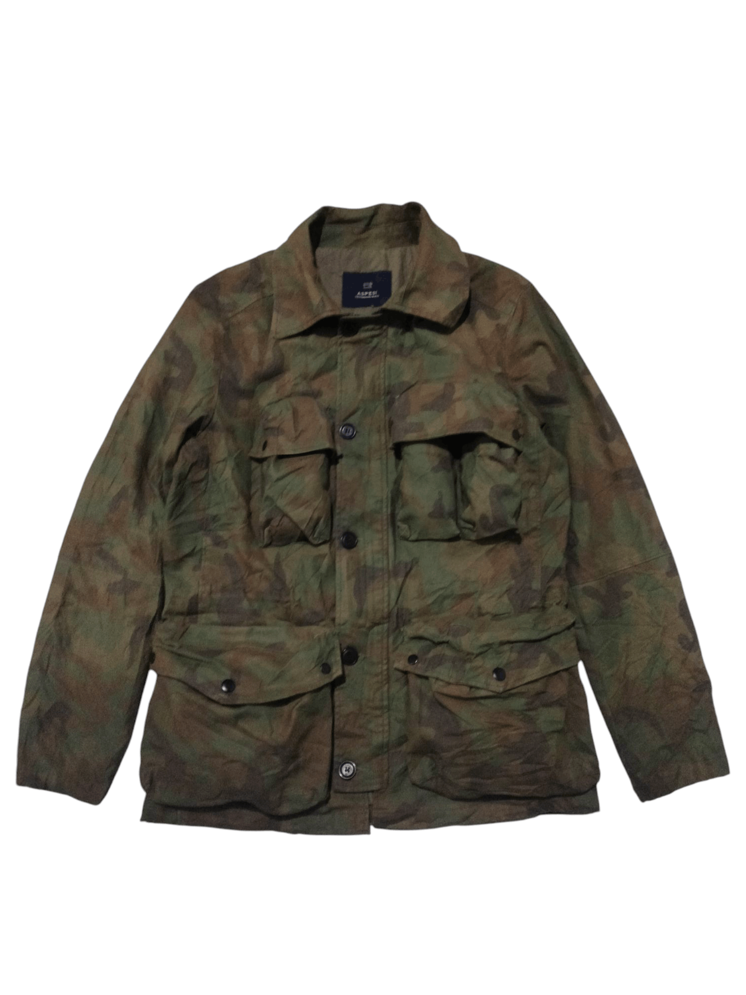 Aspesi Aspesi Amsterdam Blauw 3D Pocket Military Camo Jacket Size US M / EU 48-50 / 2 - 1 Thumbnail