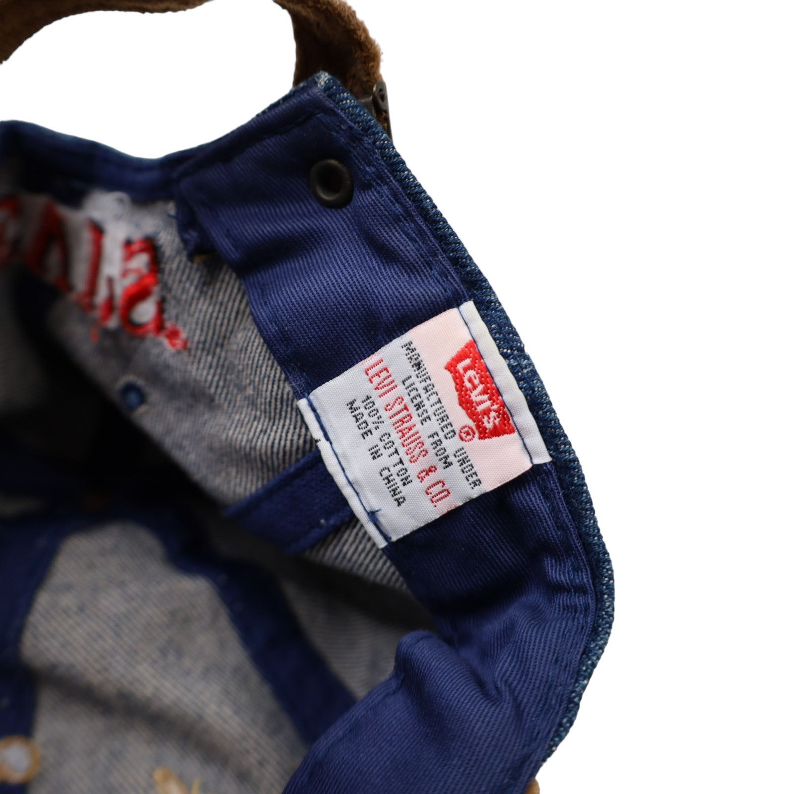 Levi's × Vintage Vintage Levis Denim Spellout Strap Back Hat Size ONE SIZE - 5 Thumbnail