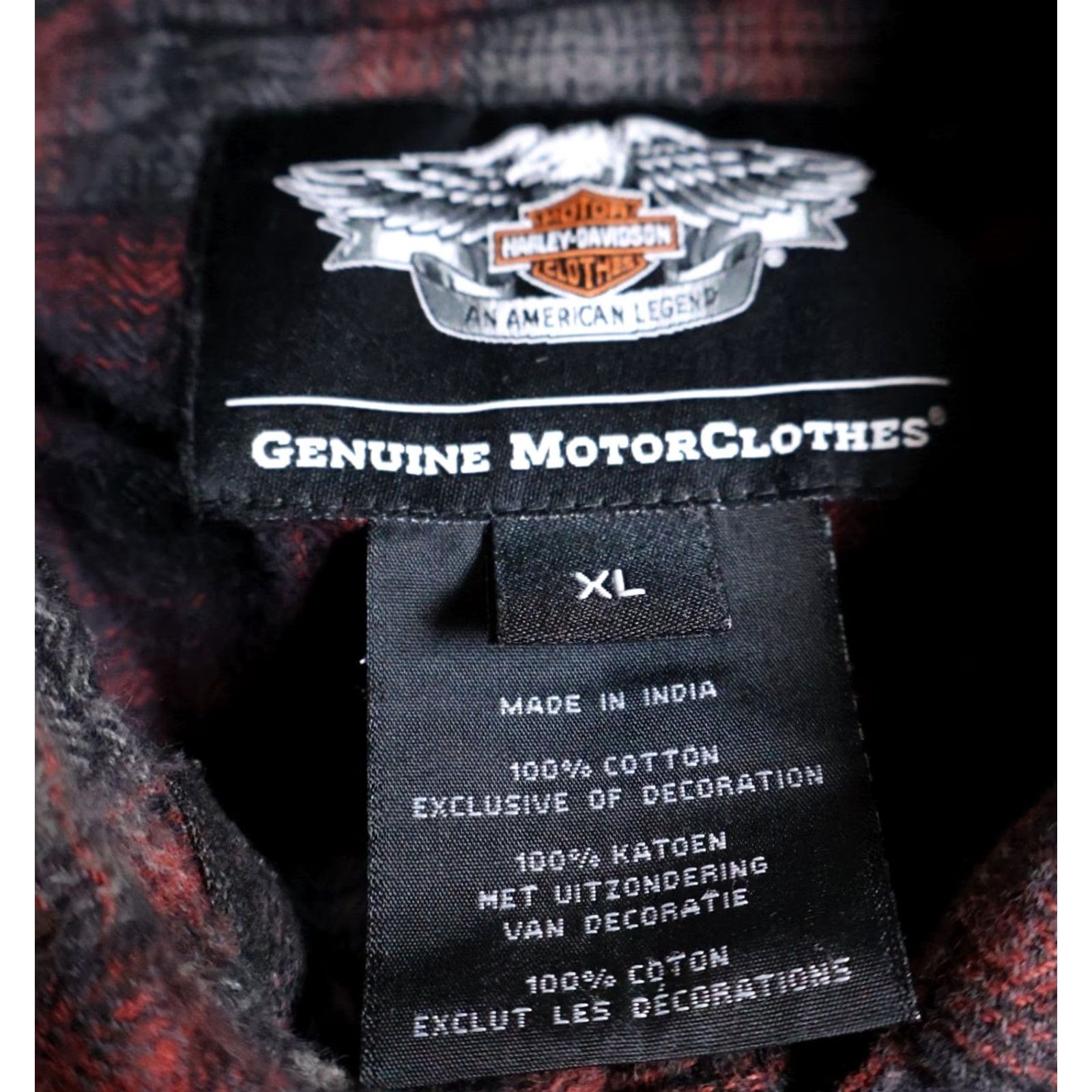 Harley Davidson Harley-Davidson Flannel Shirt Men's XL Red Gray Plaid Embroidered Lightweight Button-Up Casual Vintage: No Size US XL / EU 56 / 4 - 3 Thumbnail