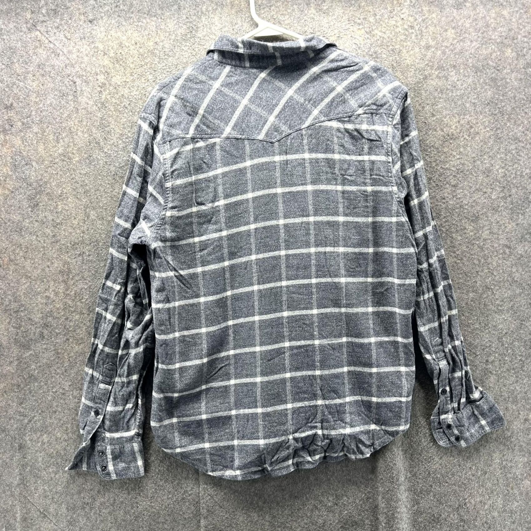 Lucky Brand Lucky Brand Shirt Mens Medium Gray Plaid Saturday Stretch Flannel Button Front Shirt Size US M / EU 48-50 / 2 - 2 Thumbnail