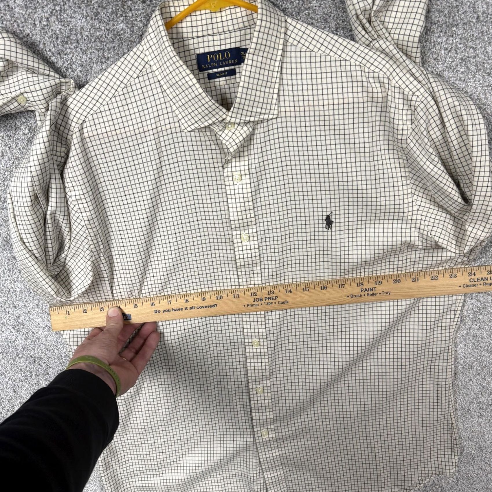 Polo Ralph Lauren Polo Ralph Lauren Button Up Shirt Mens XL Cream Check Slim Fit Office Casual Size US XL / EU 56 / 4 - 4 Thumbnail