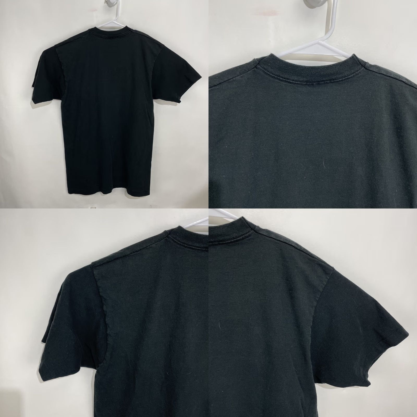 Fruit Of The Loom VINTAGE Puff Painted Eyes In The Forest T Shirt Large Black Cotton Fruit of the Loom Men 1990s Graphic Tee Grunge US Made Size US L / EU 52-54 / 3 - 9 Thumbnail