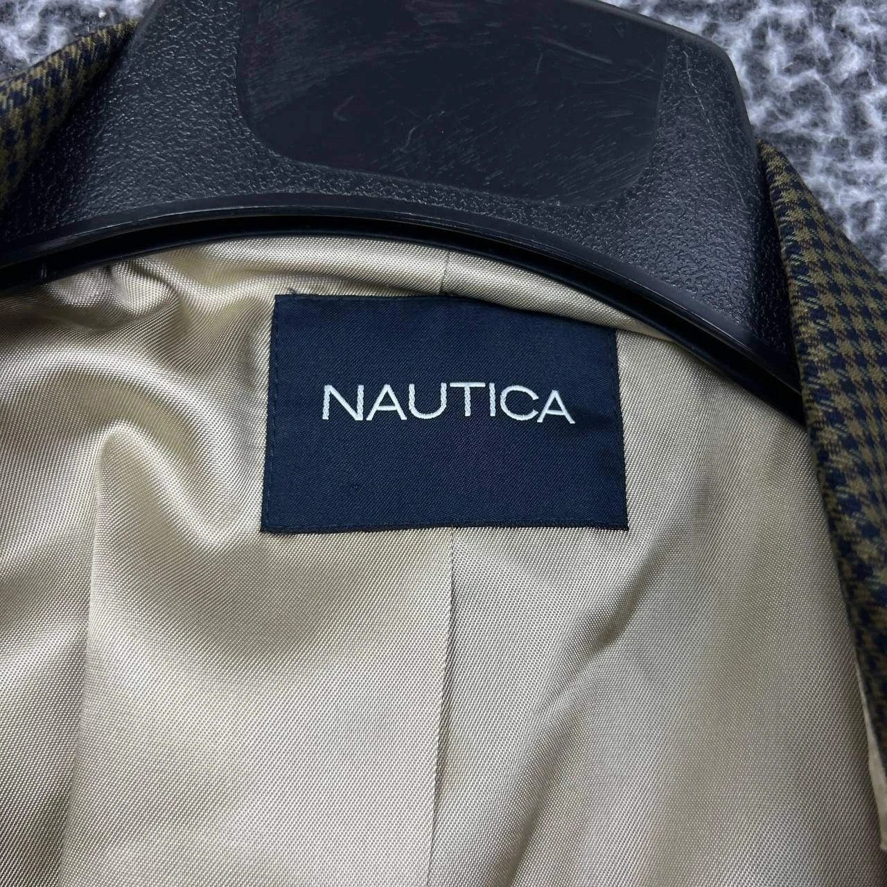 Nautica Vintage Nautica Blazer Men 44L Houndstooth 3 Button Wool Size 44L - 7 Thumbnail