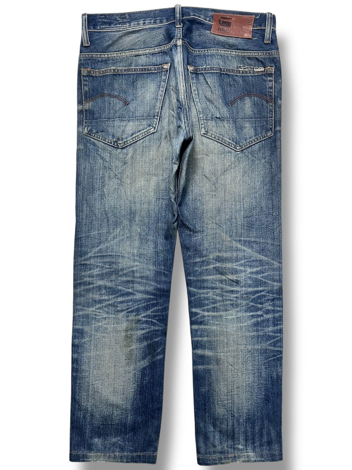 G-Star Raw 3301 Slim Fit Denim Jeans Vintage Faded Mud Wash