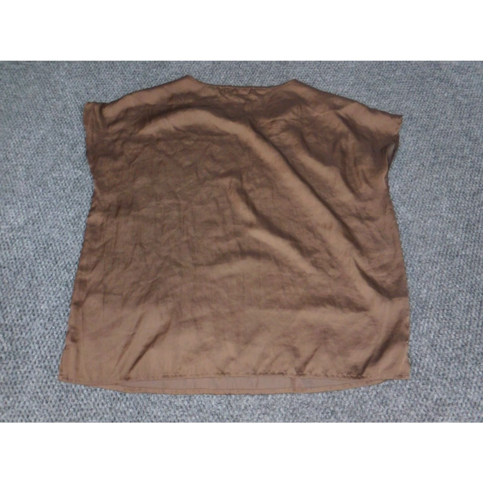 Ann Taylor Loft Shirt Womens M Brown Pullover Sleeveless Collared Button Blouse Casual Polyester Down Regular Modern Basic Ann Taylor Loft Size M / US 6-8 / IT 42-44 - 7 Thumbnail