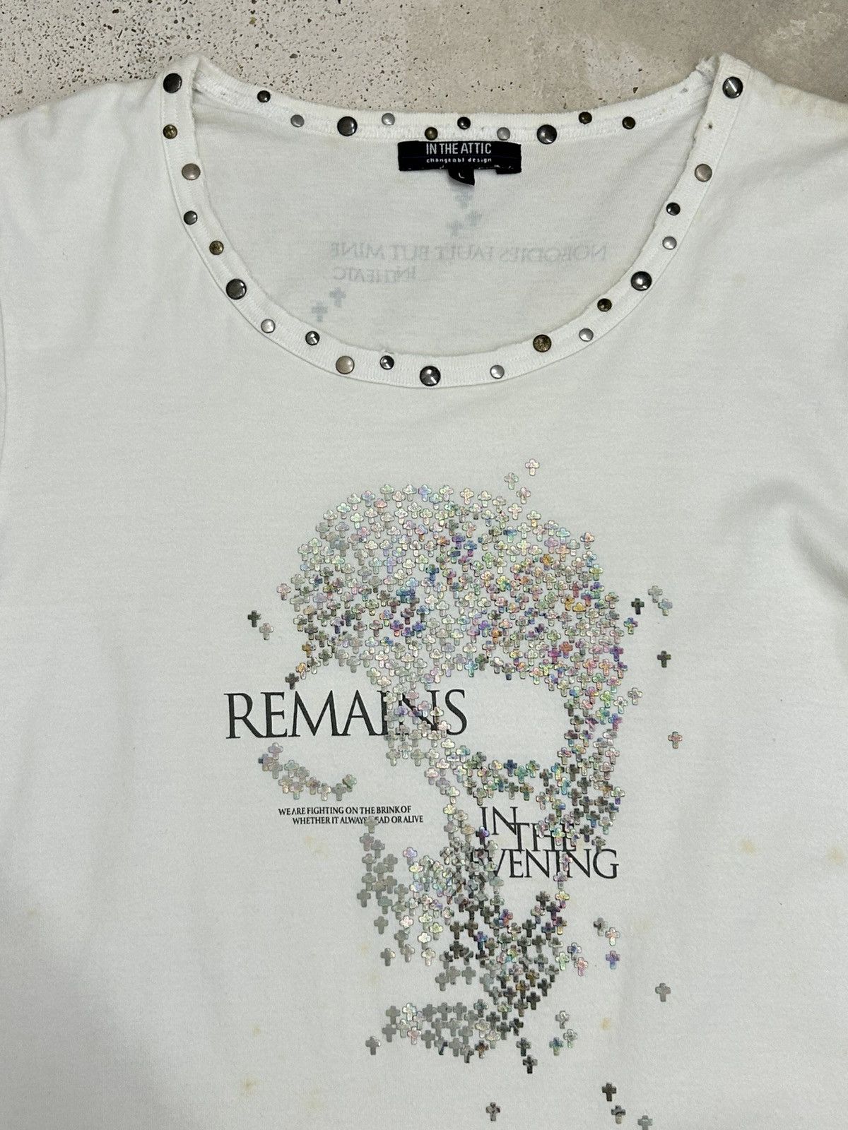 Designer × Japanese Brand Studded Elegance – White Long Sleeve with Rhinestone Skull Size US S / EU 44-46 / 1 - 5 Thumbnail