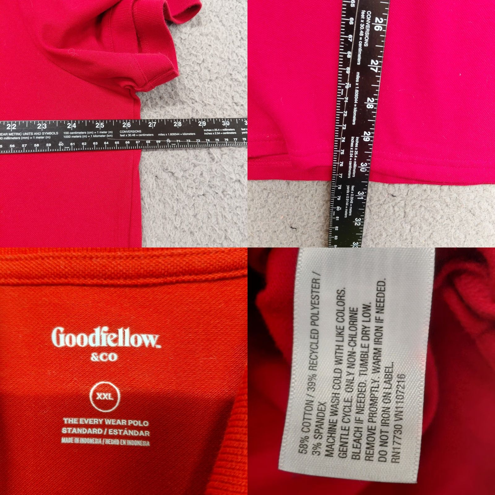 Vintage Goodfellow & Co Polo Shirt Men's XXLarge Red Short Sleeve Casual Golf Rugby Shirt Size US XXL / EU 58 / 5 - 8 Thumbnail