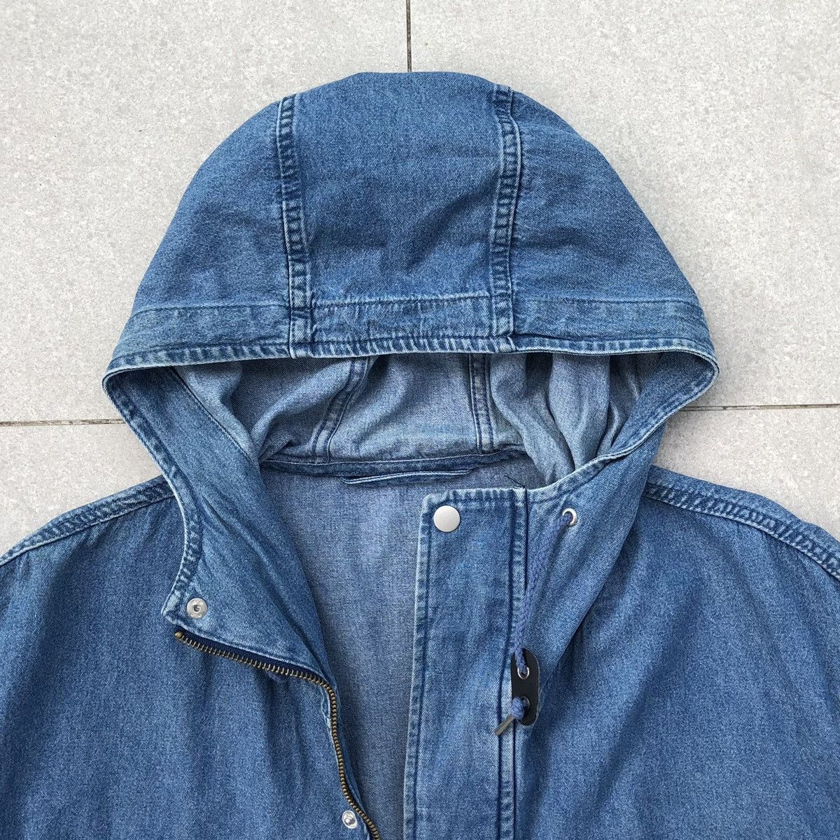 GU Vintage GU Double Pocket Denim Parka Jacket With Hoodie Size US L / EU 52-54 / 3 - 11 Thumbnail