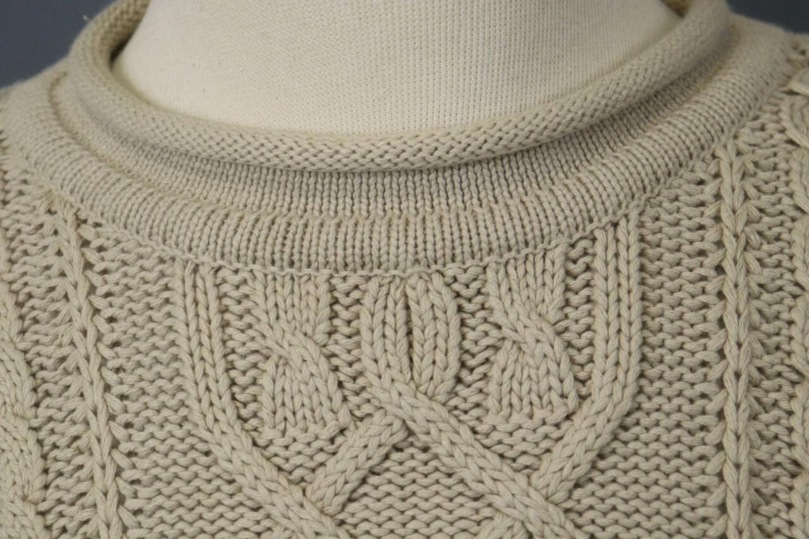 Designer Hackett London Tan Cable Knit Crew Neck Sweater Size L Size L / US 10 / IT 46 - 5 Thumbnail