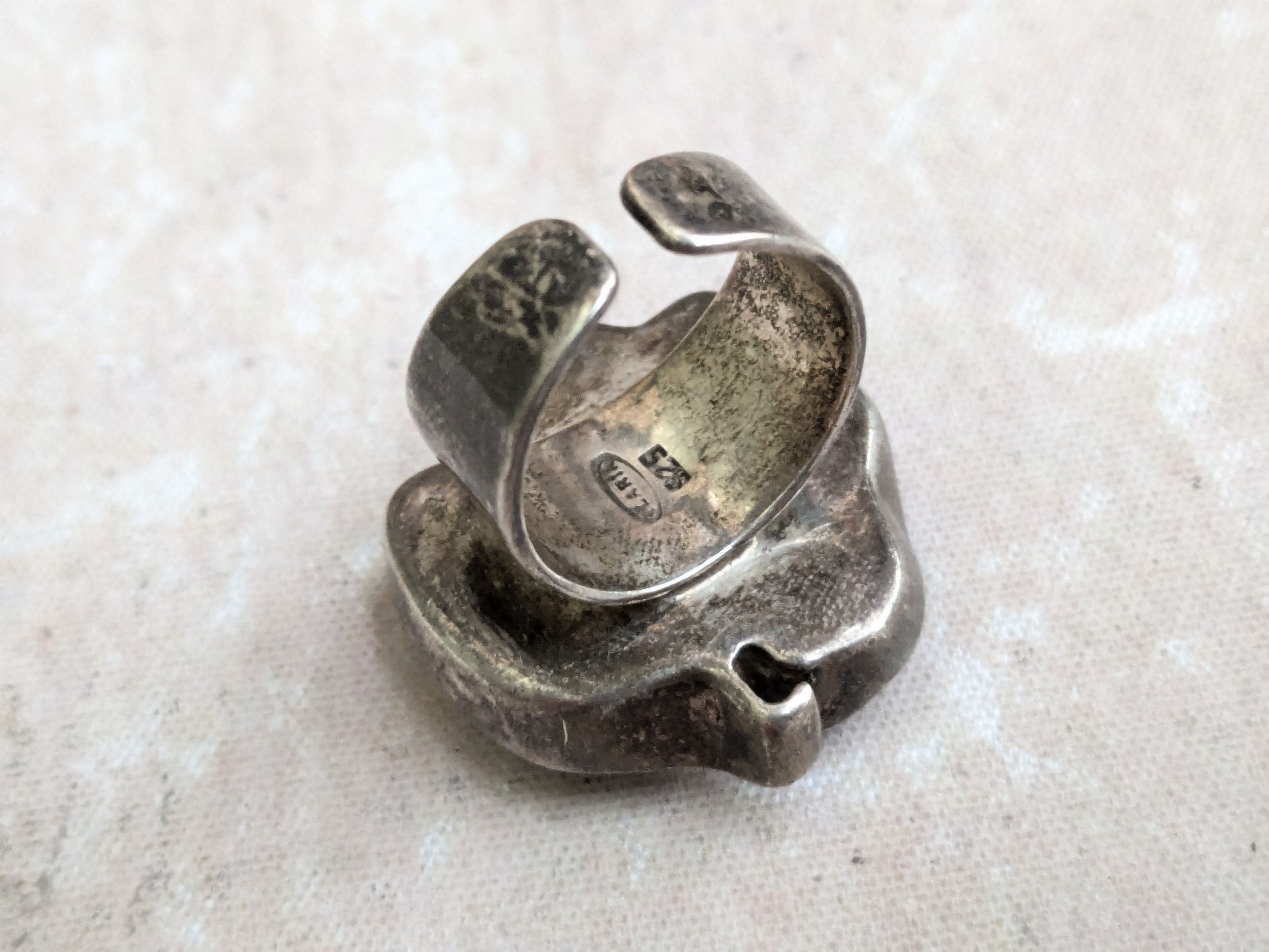 Sterling Silver Vintage Sterling Silver Ring Ilaria Floral Flower Cocktail Size ONE SIZE - 7 Thumbnail