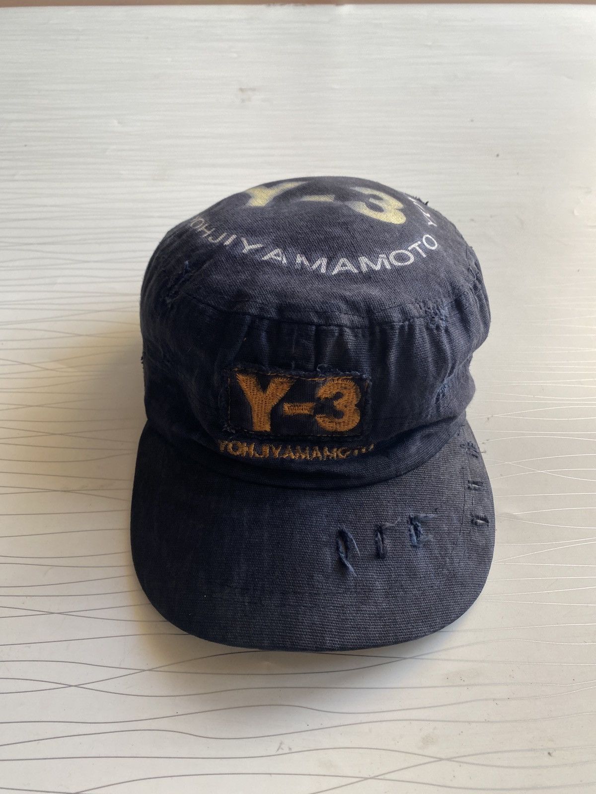 Yohji Yamamoto Vintage Distressed Yohji Yamamoto Cadet Patrol Cap Size ONE SIZE - 2 Thumbnail