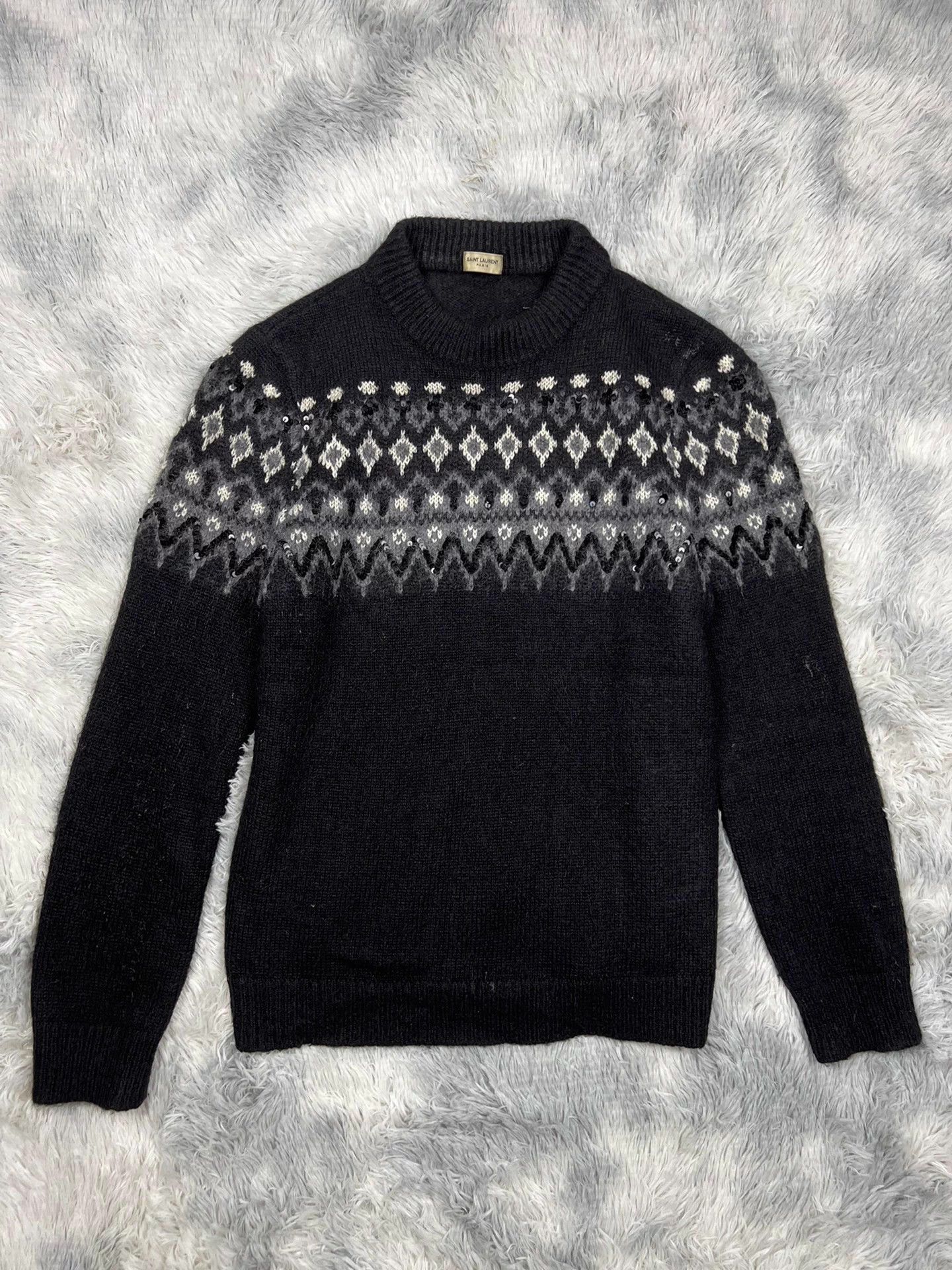Saint Laurent Paris Saint Laurent SLP Jacquard Sequin Sweater Size US M / EU 48-50 / 2 - 1 Thumbnail