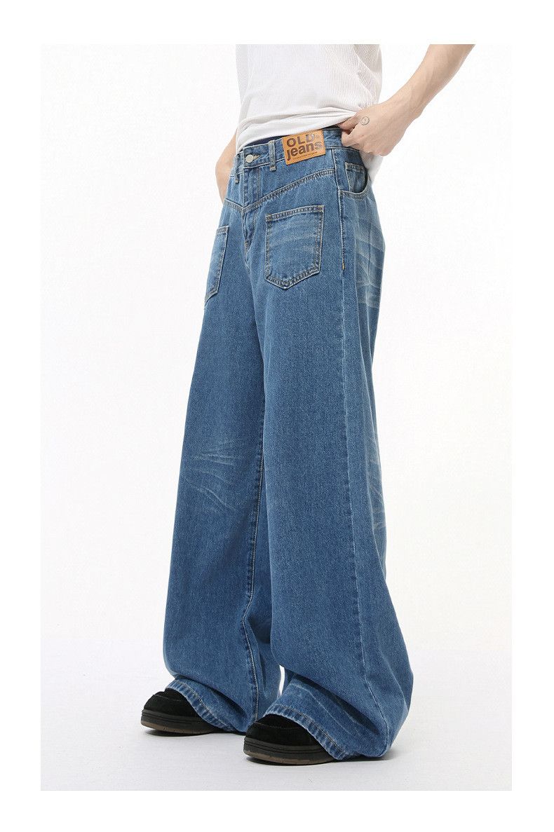 Japanese Brand × Jean Washed vintage pocket design drape straight jeans Size US 32 / EU 48 - 2 Thumbnail