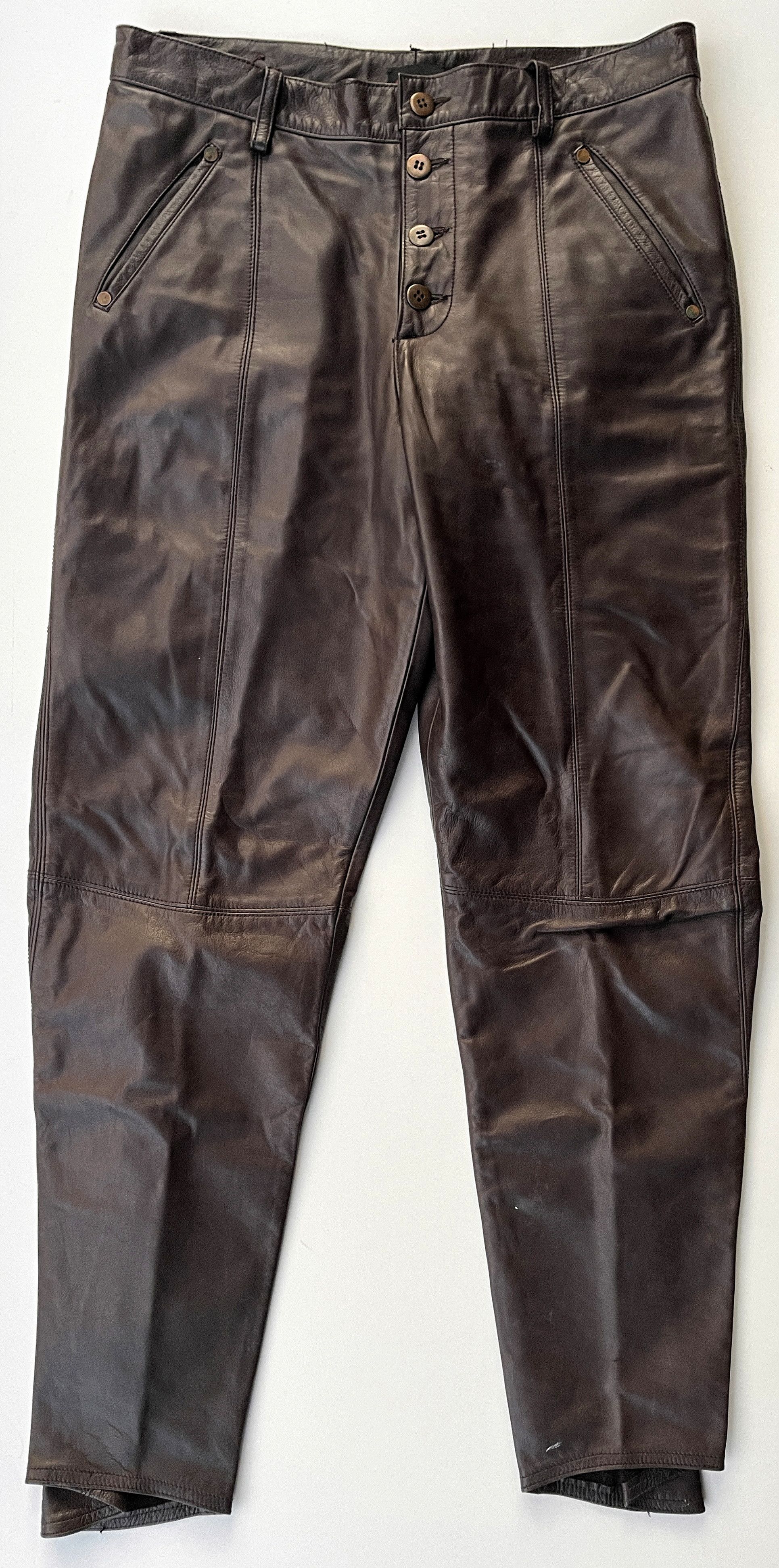 Leather Pants BLACK DIONISO sz. EU 48