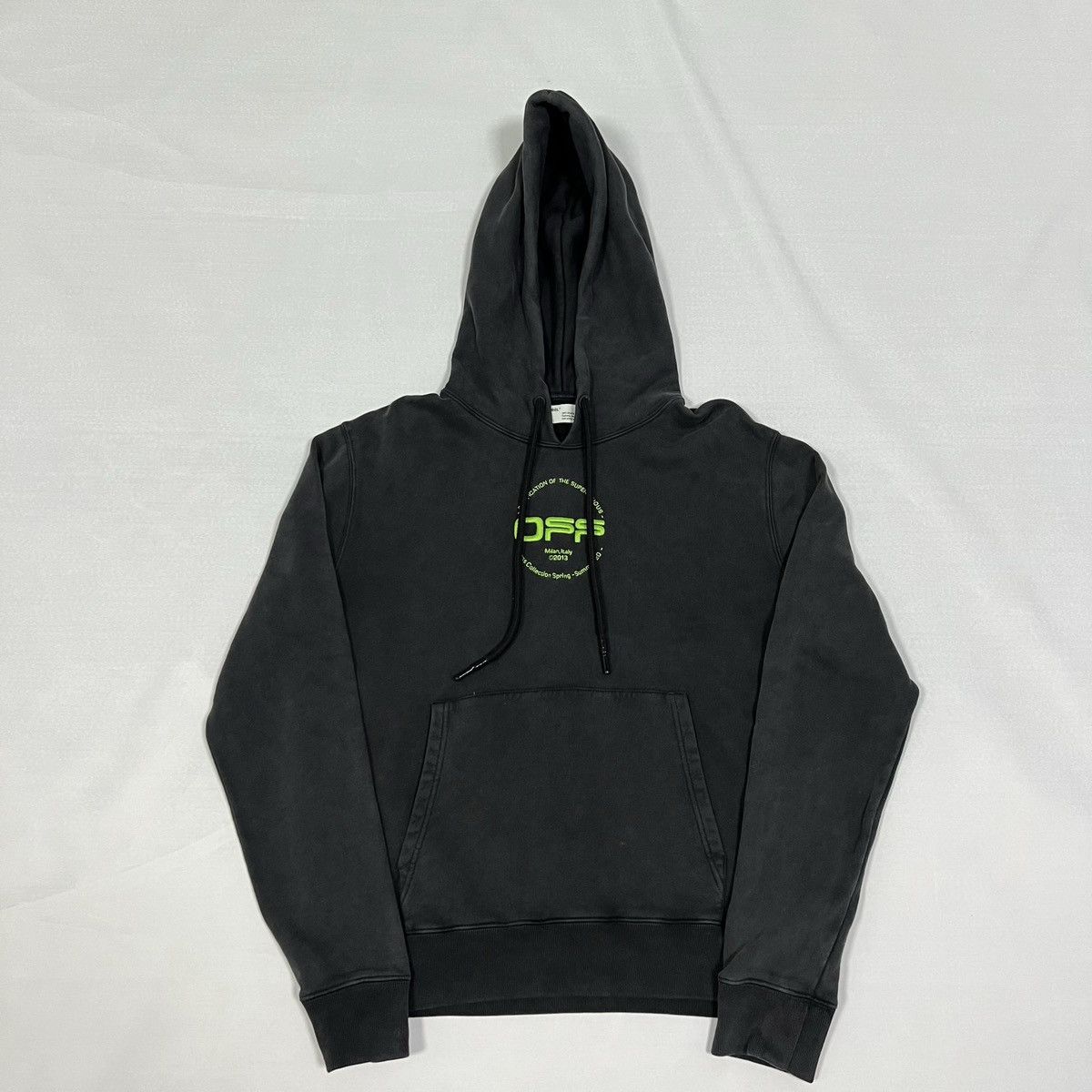 image of Off White Off-White C/o Virgil Abloh Hand Logo Hoodie in Black, Men's (Size Medium)