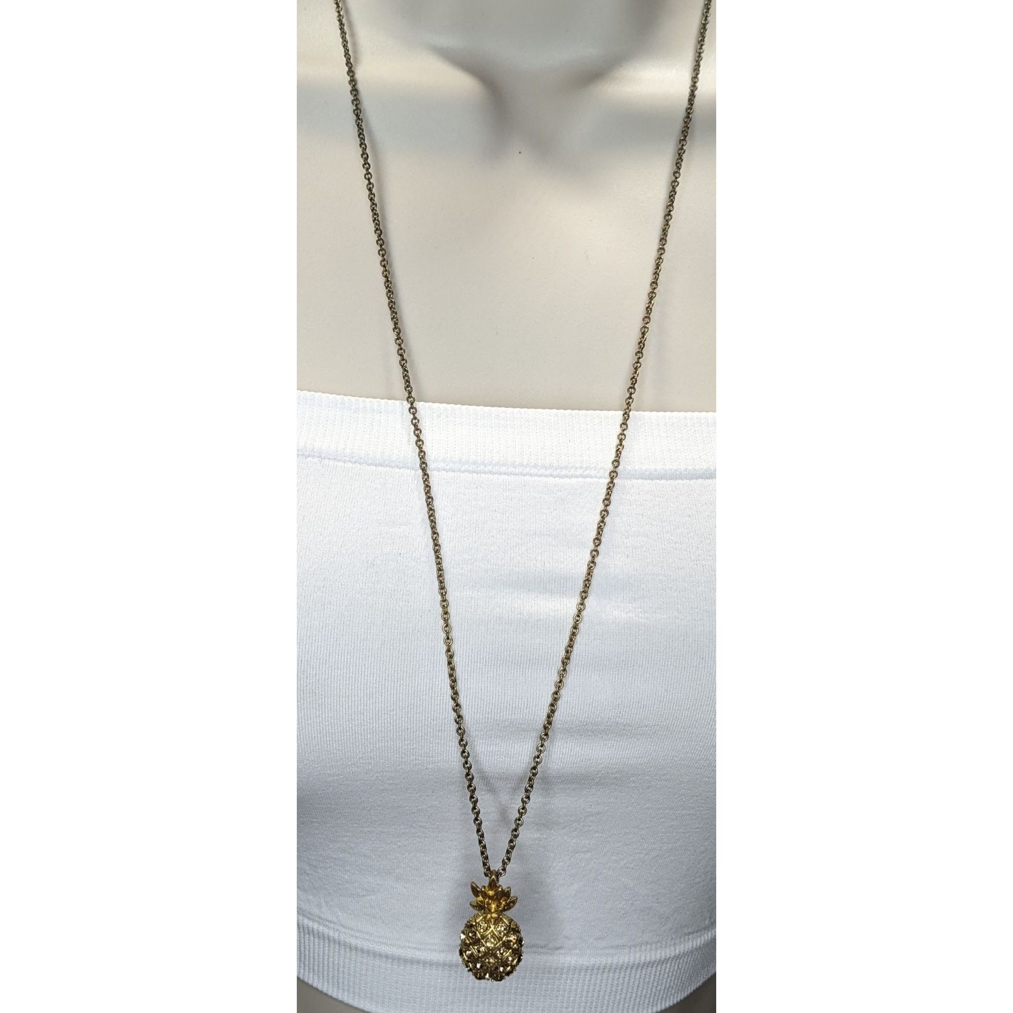 J.Crew Preppy Summer J. Crew Gold Pineapple Pendant Necklace Size ONE SIZE - 4 Thumbnail