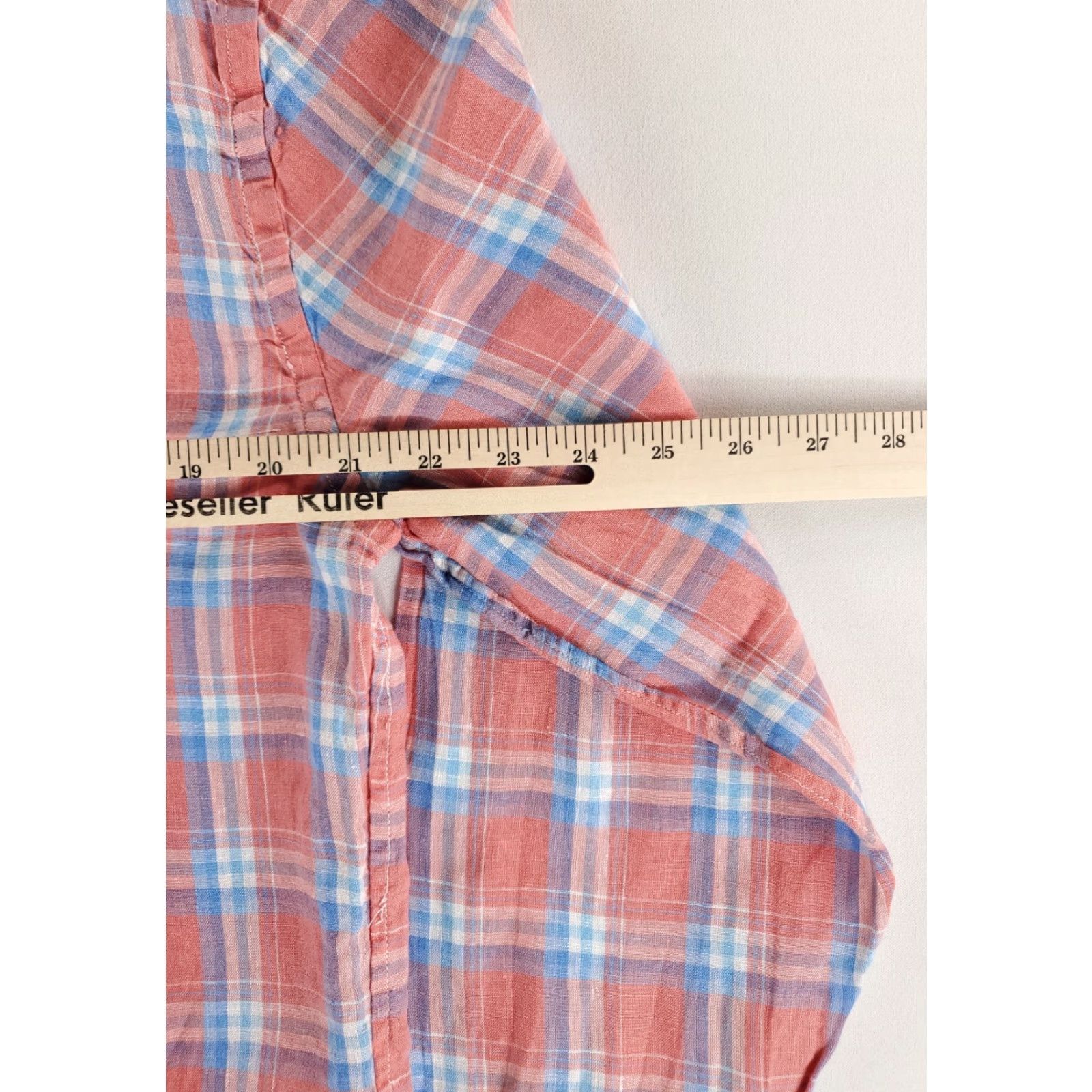 Faherty Faherty Button-Up Shirt Long Sleeve 100% Linen Mens L Multicolor Blue Pink Plaid Shirt Size US L / EU 52-54 / 3 - 5 Thumbnail