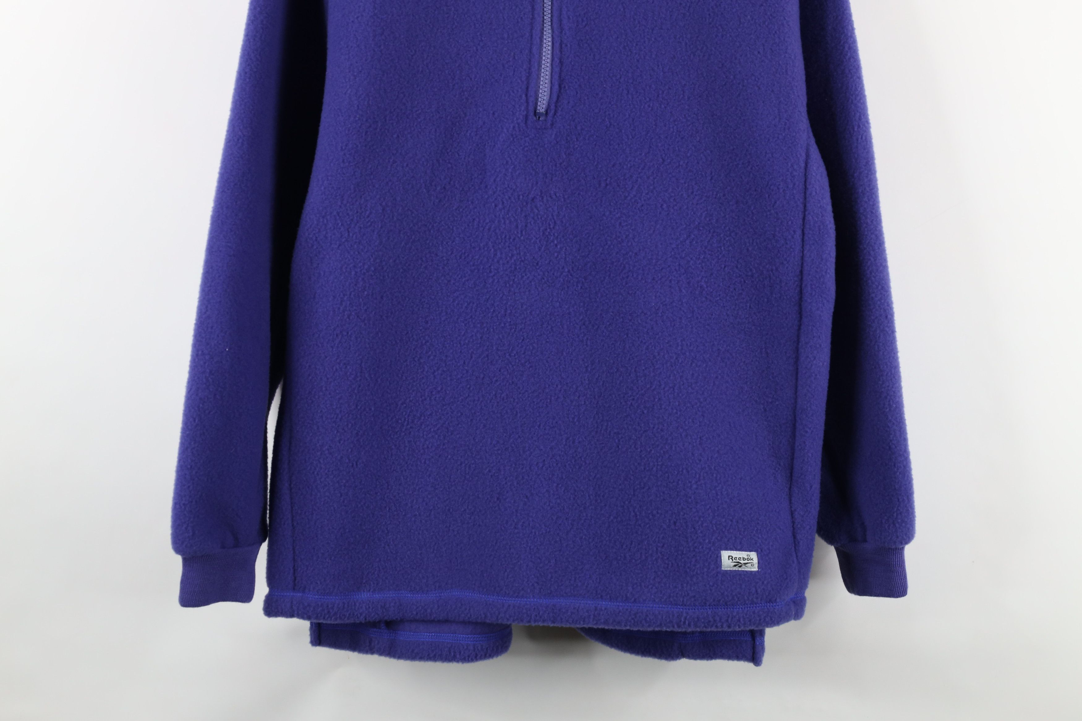 Reebok × Vintage Vintage 90s Reebok Half Zip Pullover Sweater Purple USA Size US L / EU 52-54 / 3 - 3 Thumbnail