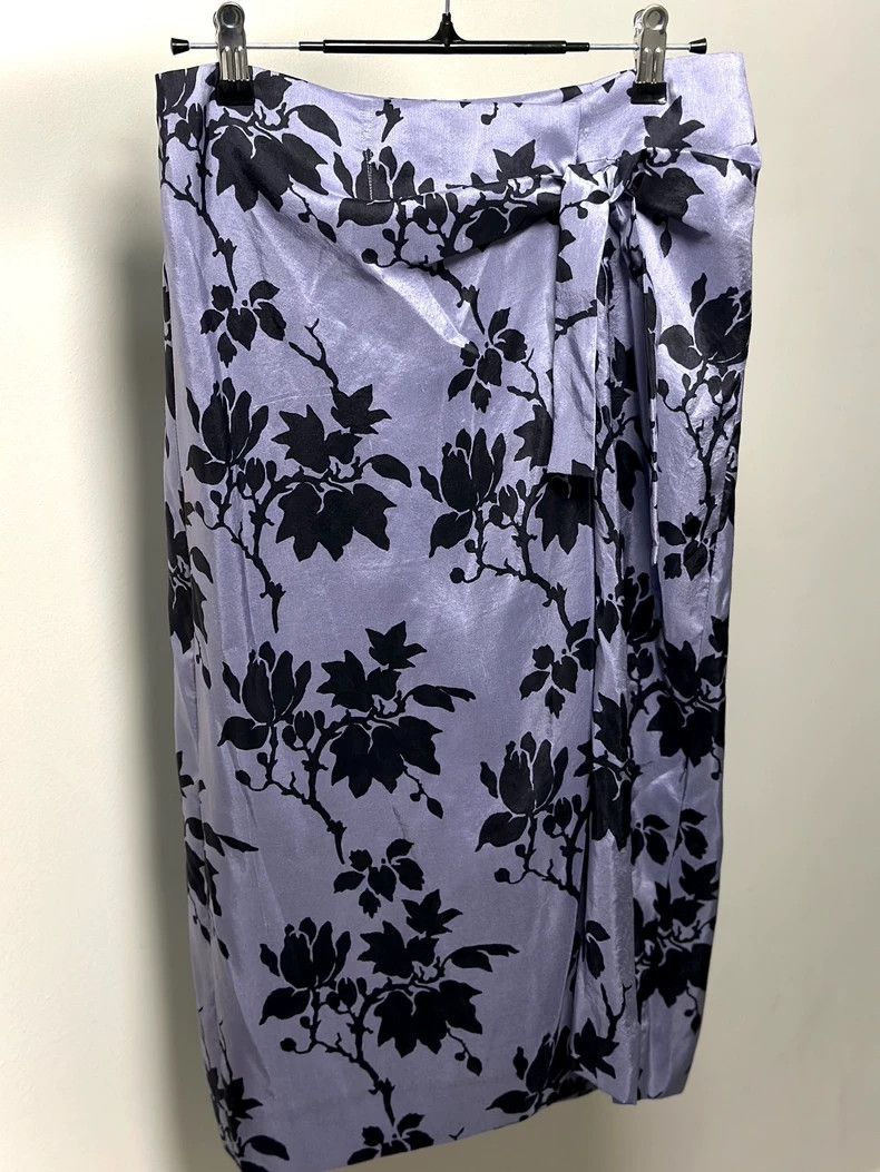 Dries Van Noten Dries Van Noten size:40 Purple Garden Series Silk skirt Size 39" - 1 Thumbnail