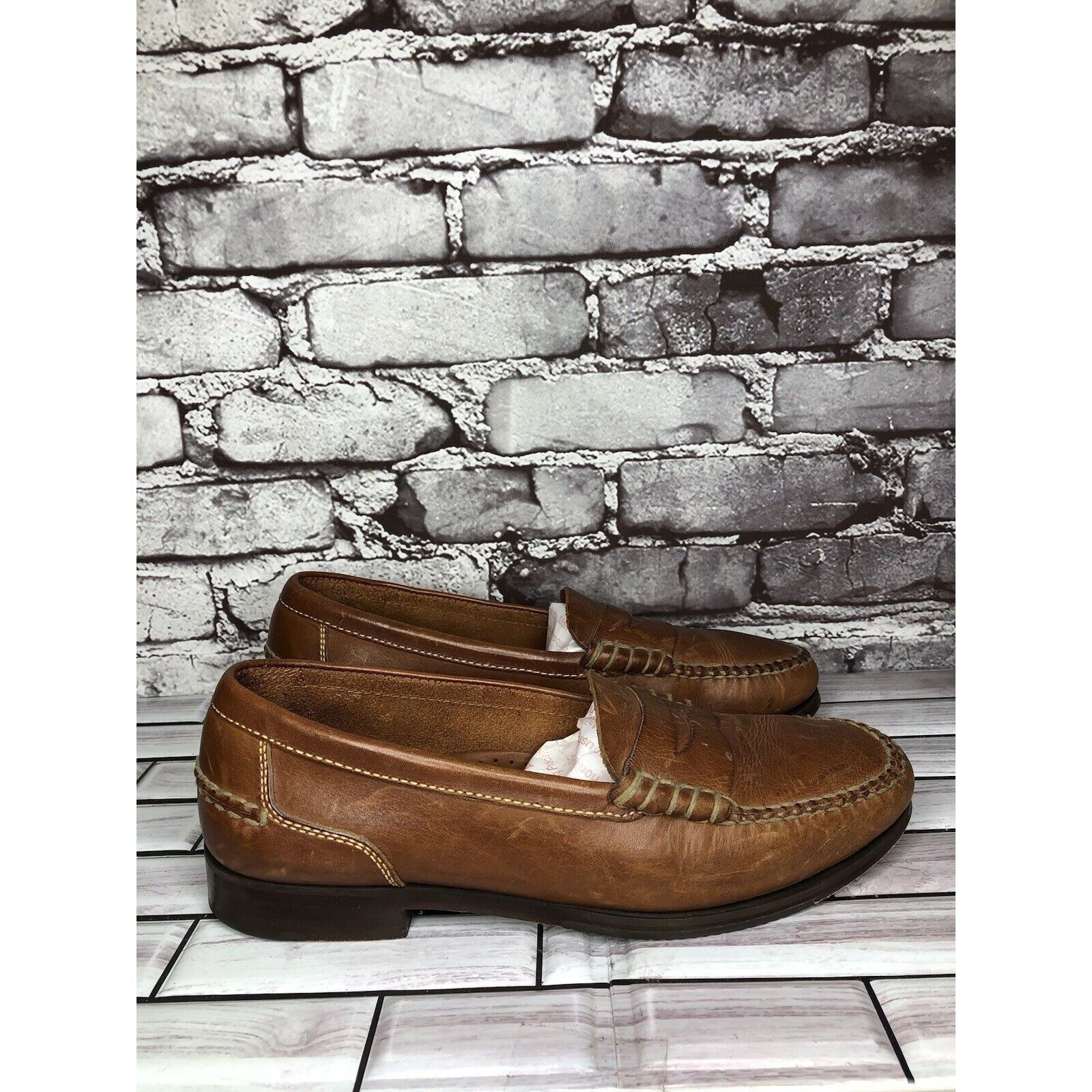 Kirkland Signature Kirkland Signature Brown Leather Penny Loafers Moc Toe Slip Size US 10 / EU 43 - 20 Thumbnail